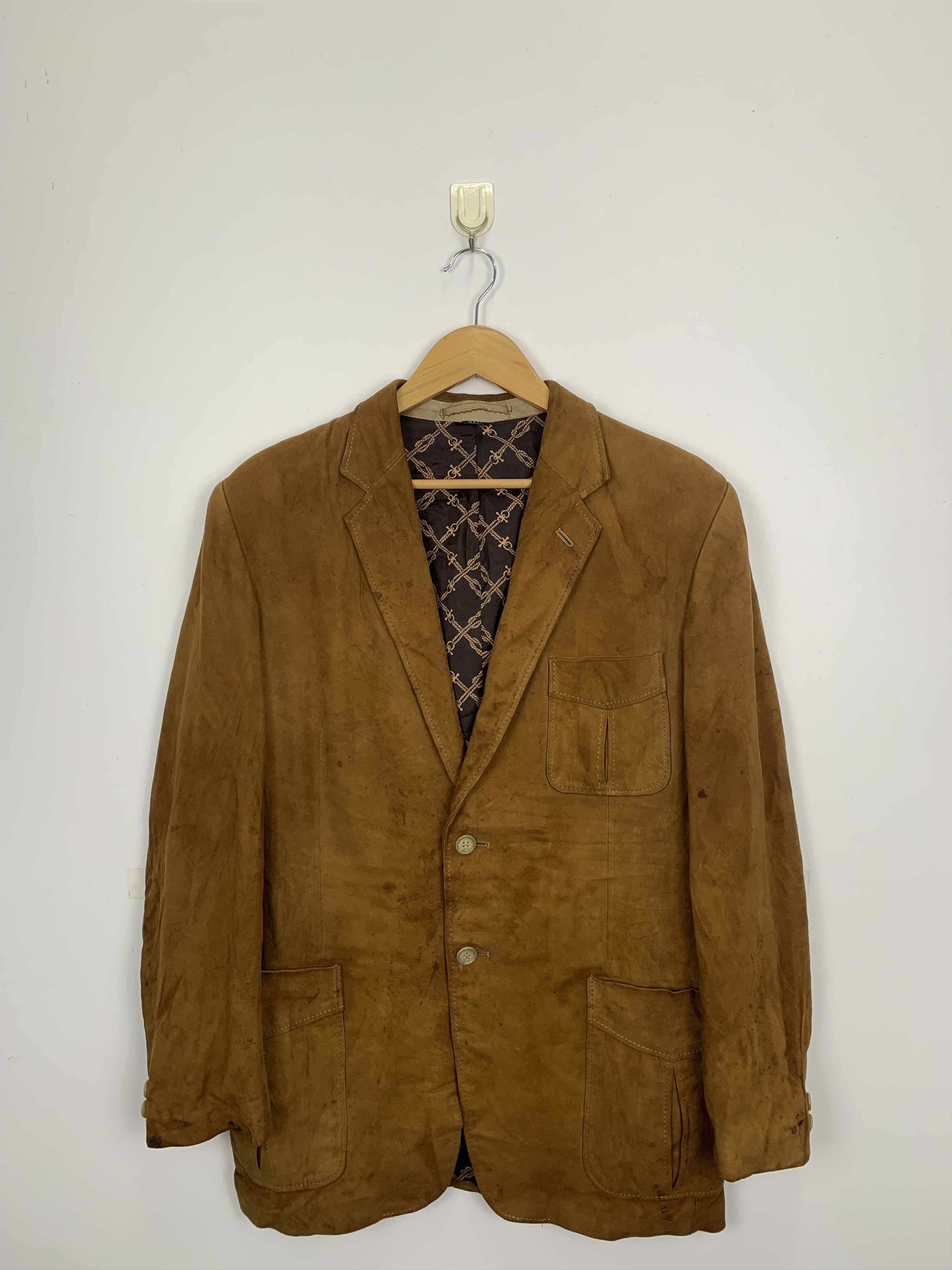 Vintage Vintage Japanese Brand Suede Leather Luxury Blazer J0795 Size US L / EU 52-54 / 3 - 1 Thumbnail
