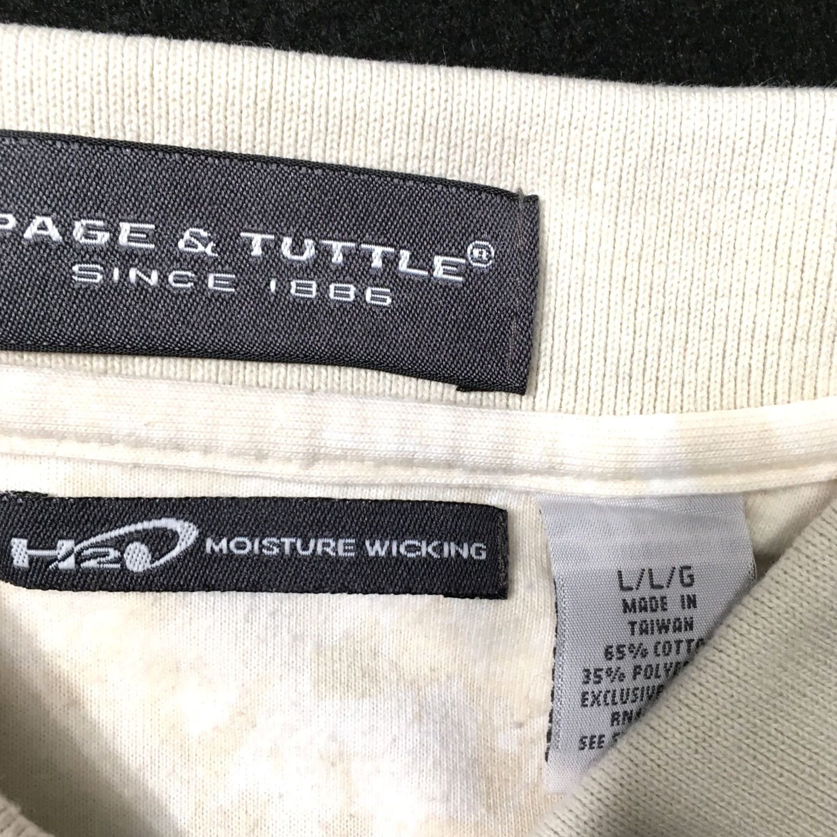 Vintage Page & Tuttle Men Polo Shirt L Beige Golf USA Military Patriotic Classic Mens Size US L / EU 52-54 / 3 - 3 Thumbnail