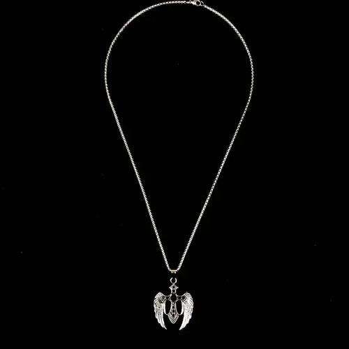 Jewelry Wings Cross Necklace Crystal Chain Punk Gothic Size ONE SIZE - 8 Thumbnail