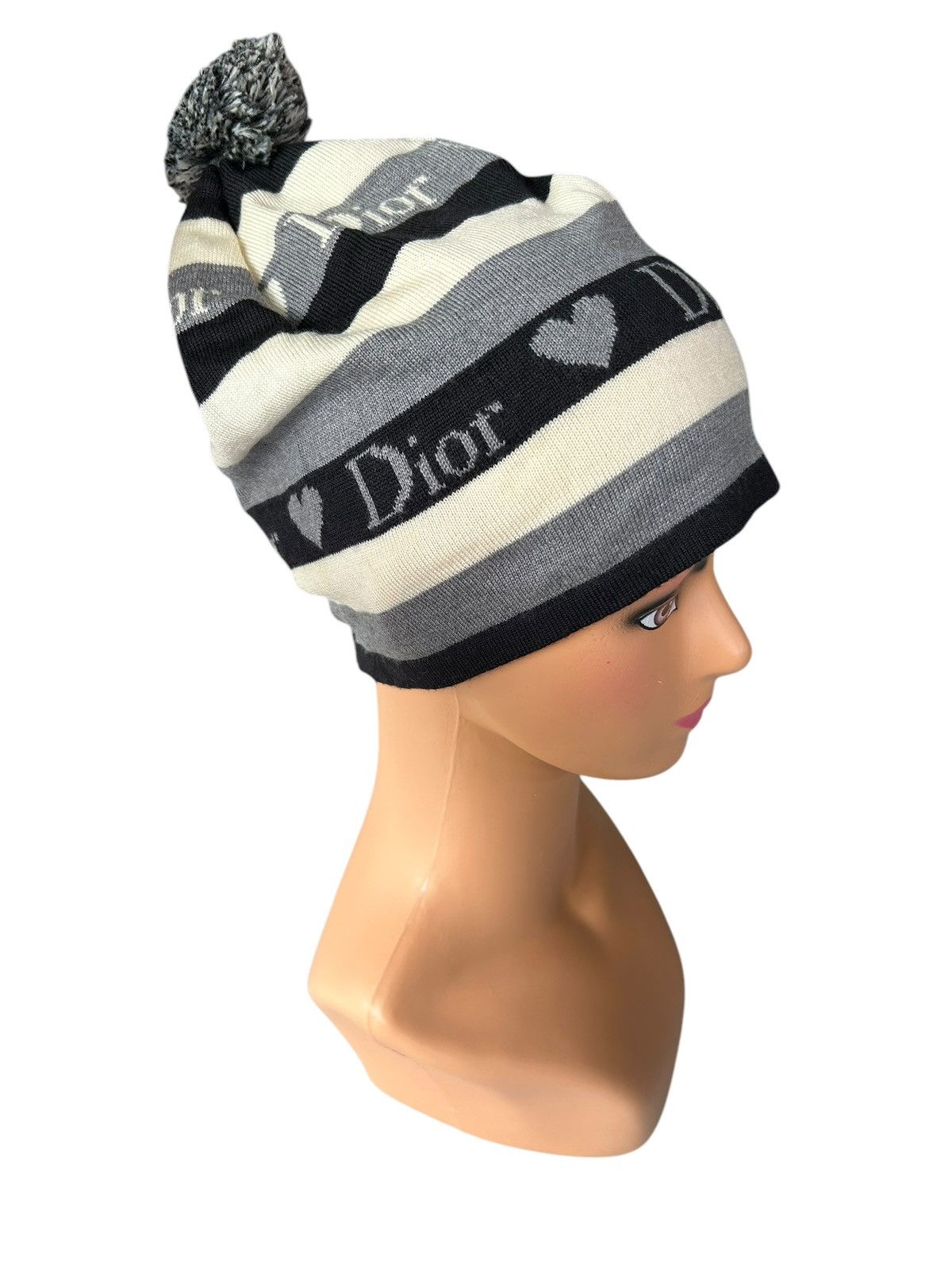 Christian Dior Monsieur × Dior × Hedi Slimane Christian Dior Made in italy Beanie Hats Stripe pompom Size ONE SIZE - 4 Thumbnail