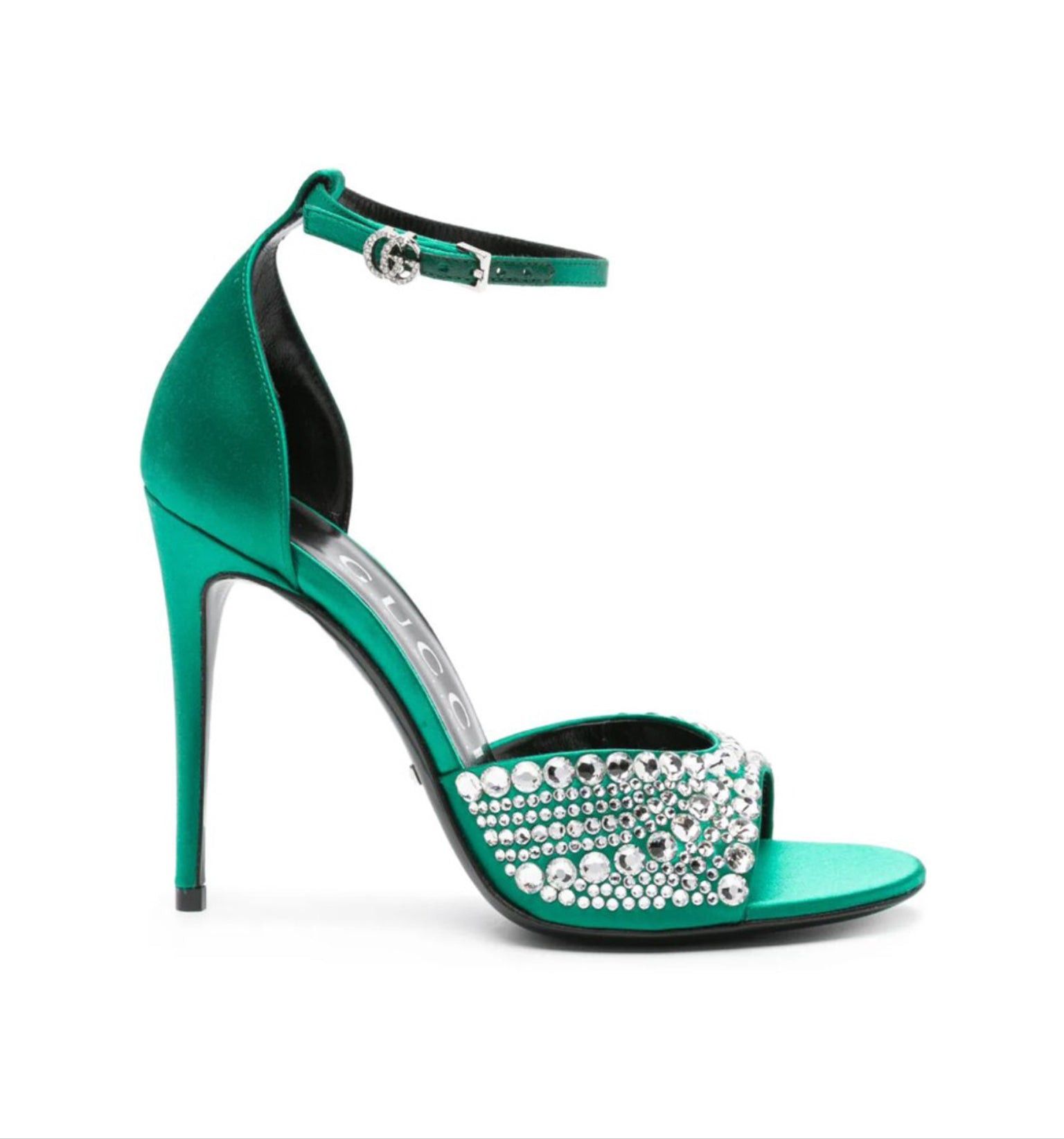 Gucci Double G Crystals High Heel Sandals SIZE 38.5