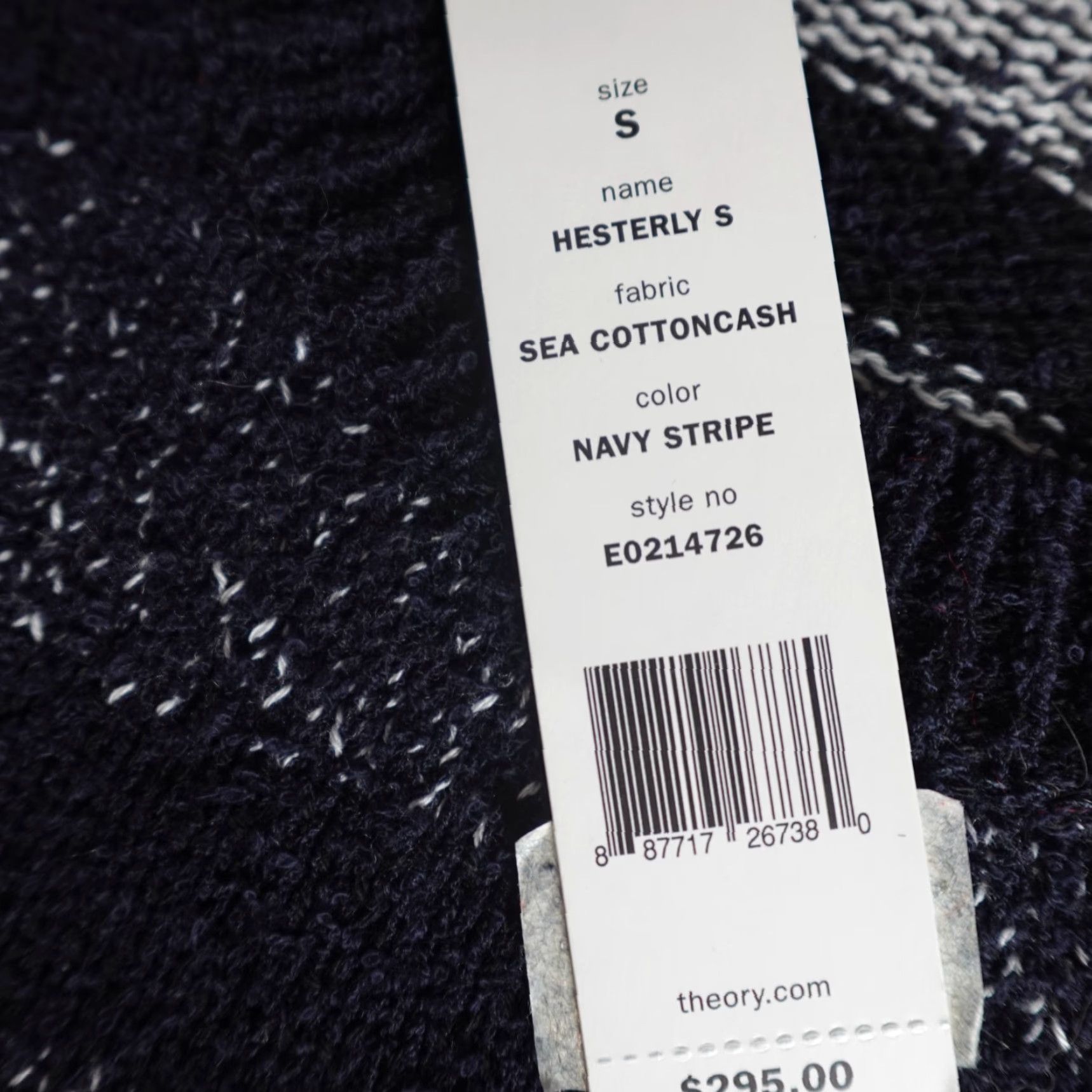 Theory VINTAGE Theory Womens Sweater Small Blue Striped Hesterly Calming Sea Cotton NEW Size S / US 4 / IT 40 - 5 Thumbnail
