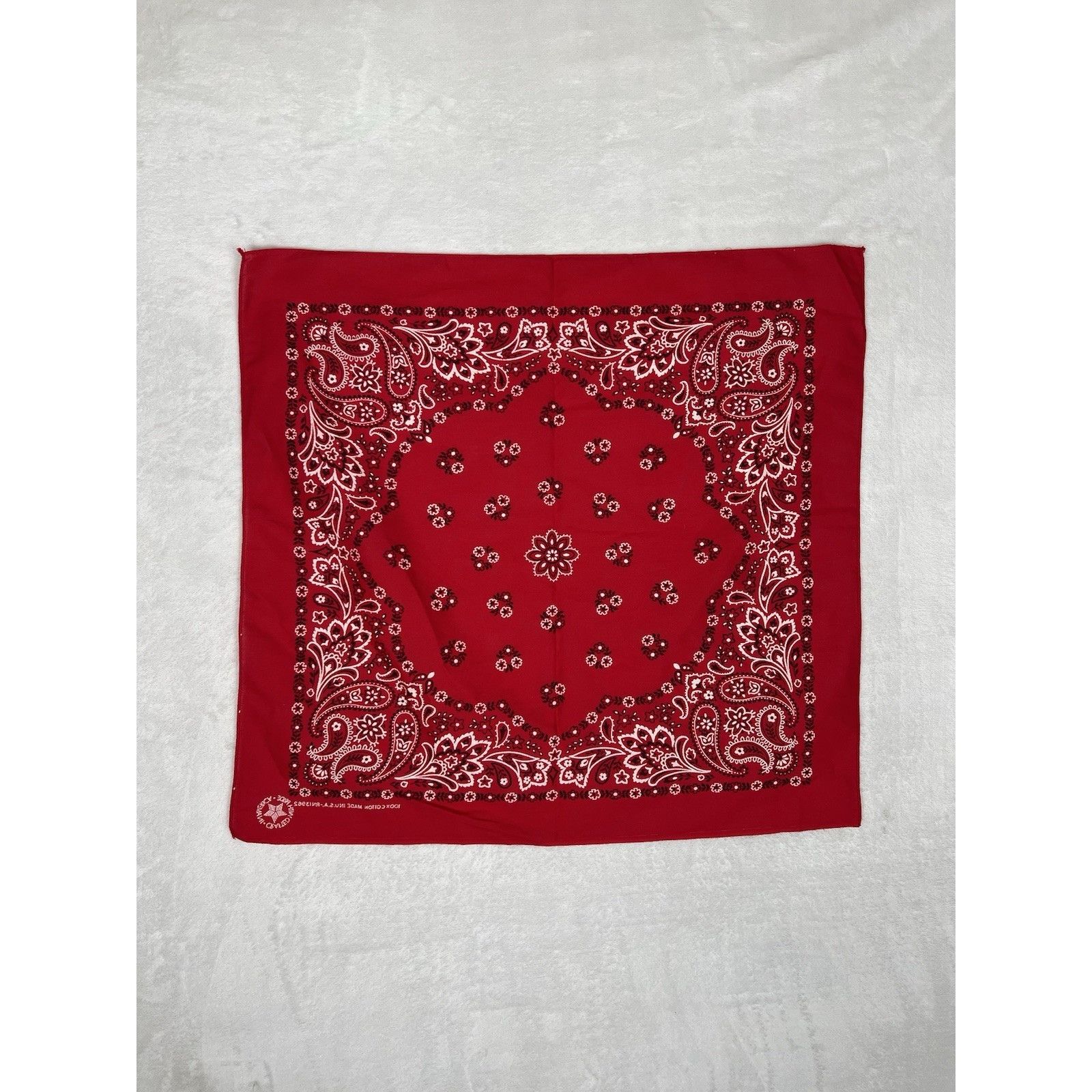 Vintage Vintage Wamcraft Bandana Red Paisley Handkerchief USA Made C Size ONE SIZE - 5 Thumbnail