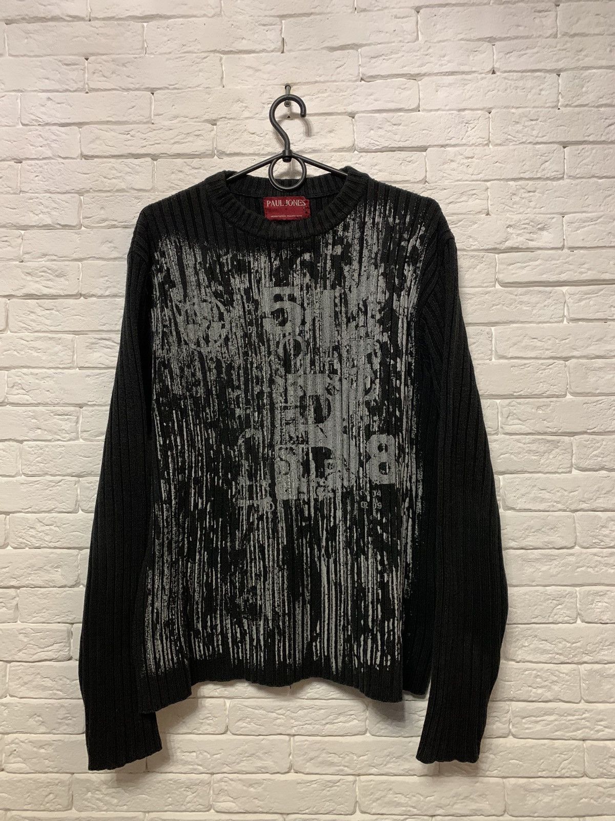 Pre-owned Avant Garde X Vintage Y2k Avant Garde Striped Sweater In Black