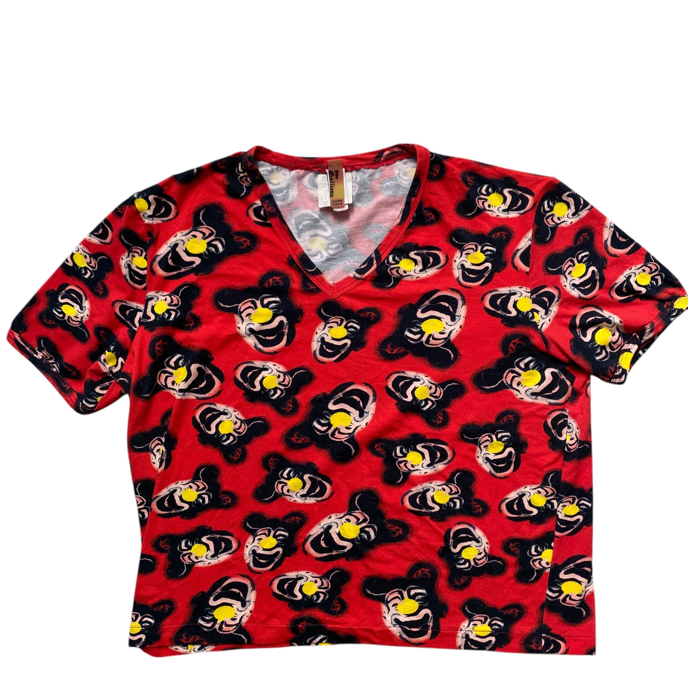 Vintage John Galliano Clown Full Print Crop Tees