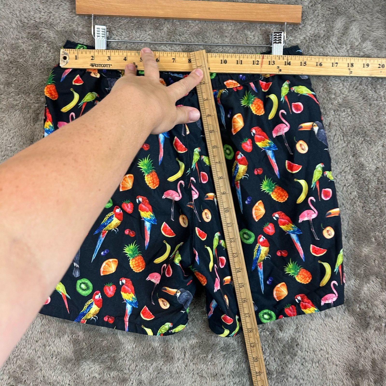 Asos Asos Swim Trunks Shorts Parrots Fruit M Black Hawaiian Size US 32 / EU 48 - 6 Thumbnail