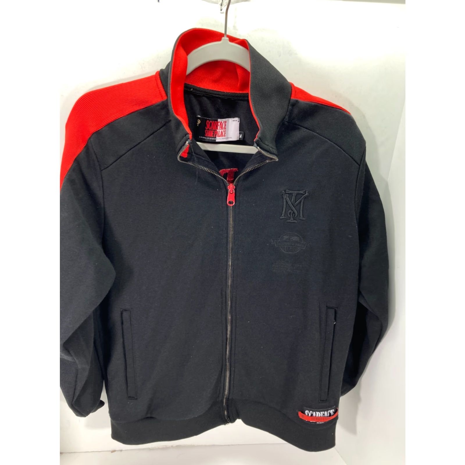 Palace Scarface Track Jacket Mens M Black Red Full Zip Pockets Size US M / EU 48-50 / 2 - 3 Thumbnail