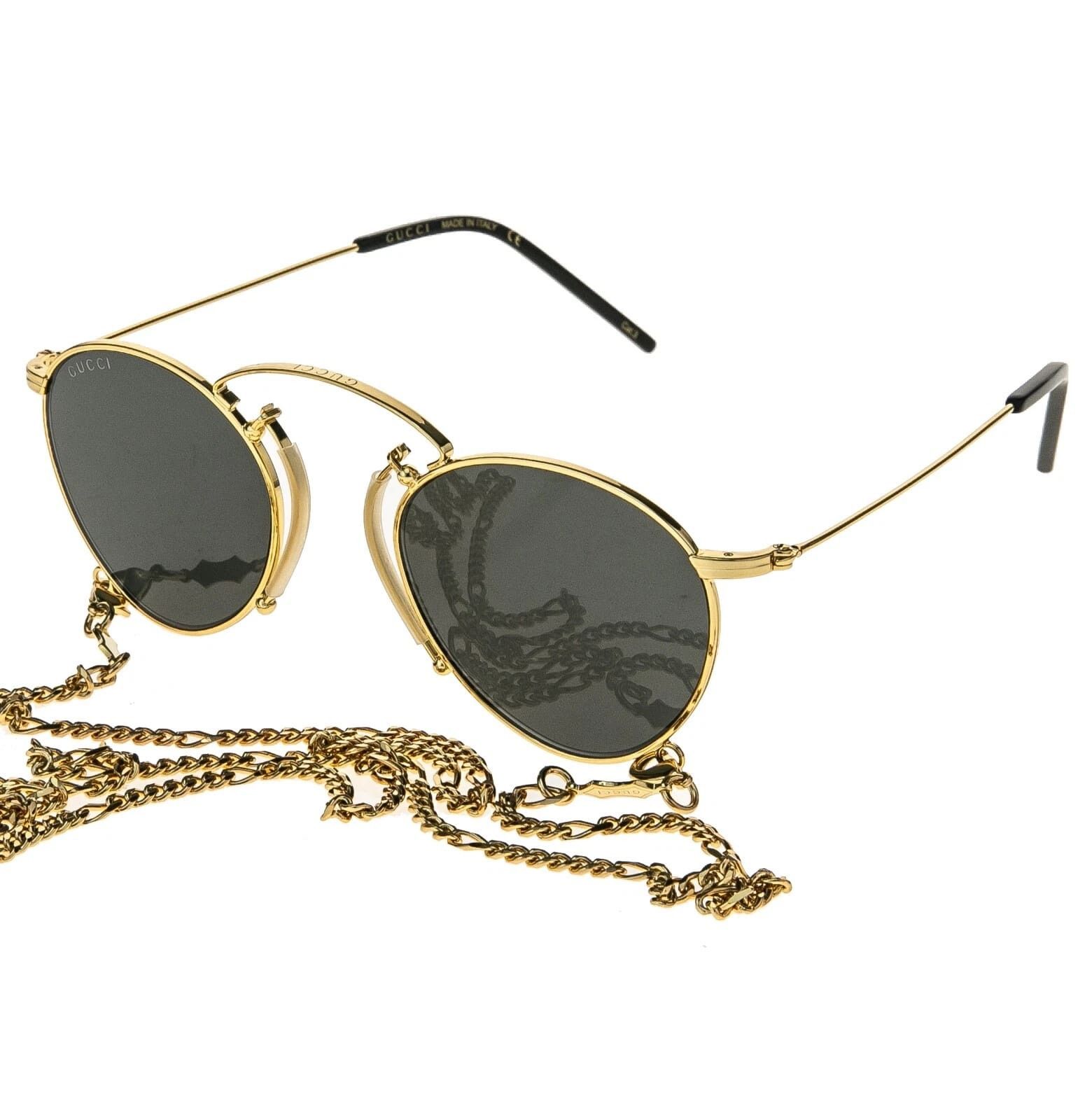 Gucci GUCCI GG1034S 1034 ARIA Pinke-nez Gold Chain 002 002 Size ONE SIZE - 7 Thumbnail