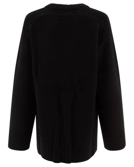 Loulou de Saison o1s22i1n1024 Safi Wool Cashmere Pullover Sweater in Black Size S / US 4 / IT 40 - 2 Thumbnail