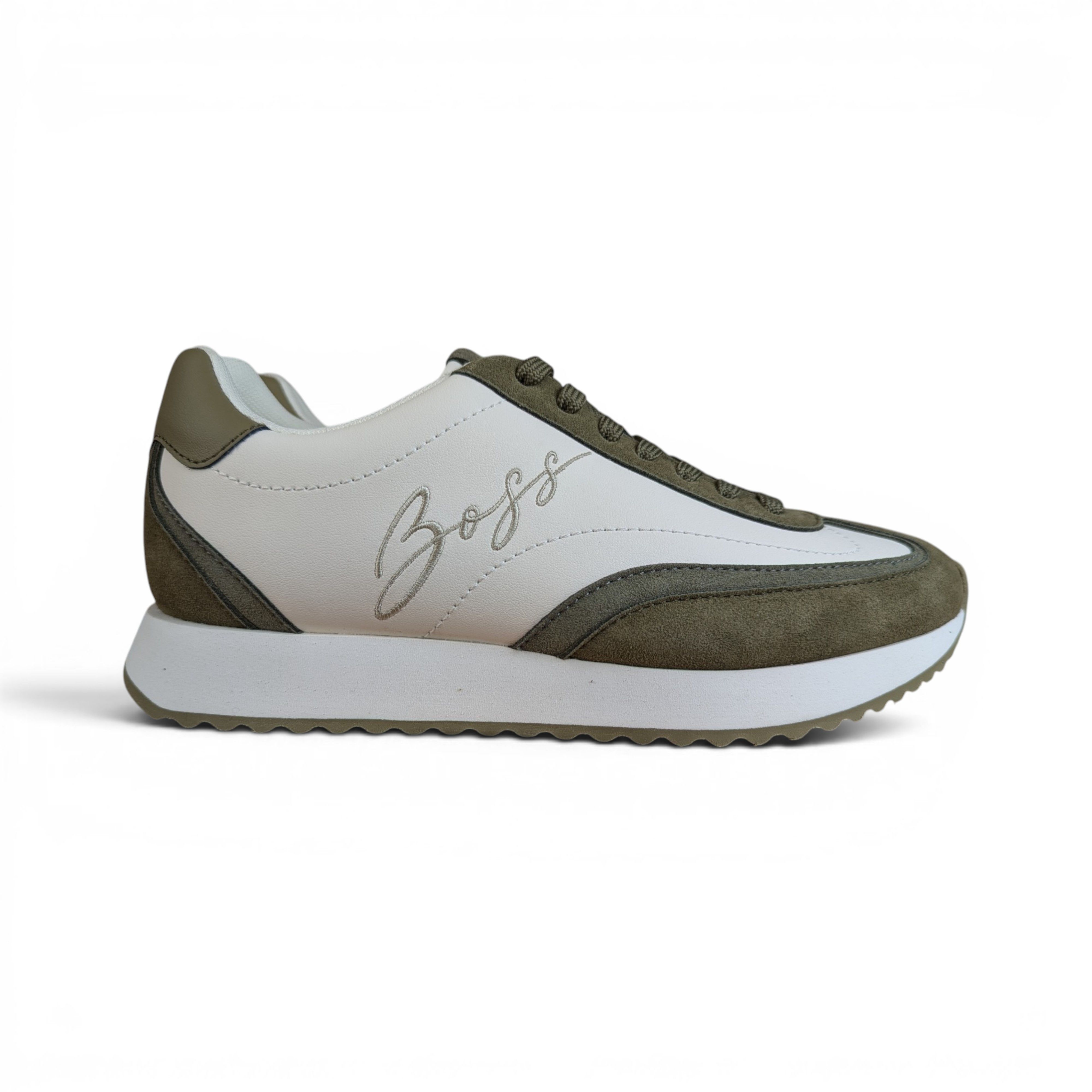 Hugo Boss HUGO BOSS WHITE KHAKI SNEAKERS Size US 7 / IT 37 - 4 Thumbnail