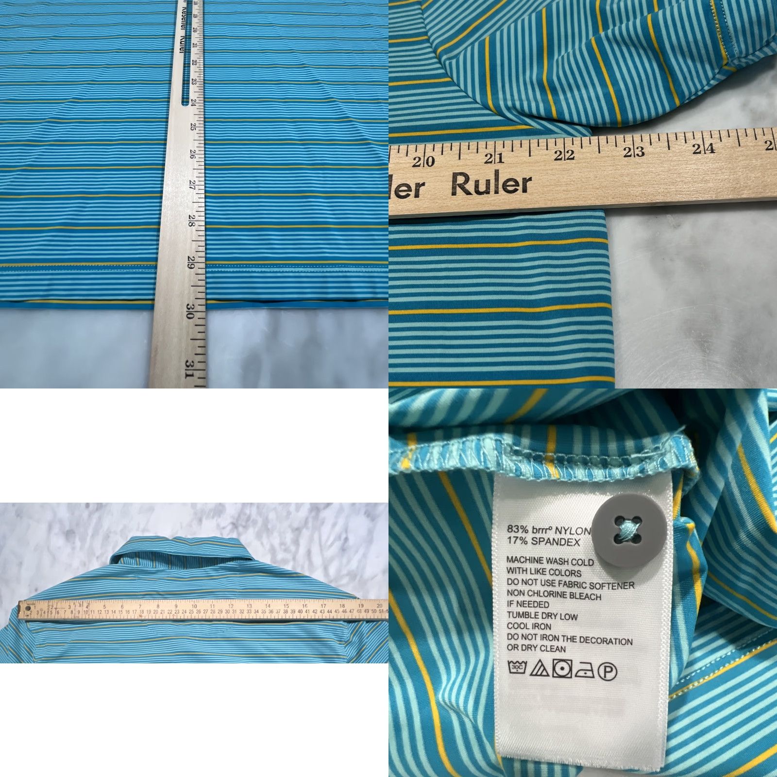 Tommy Bahama Tommy Bahama Shirt Mens Large Blue Striped Short Sleeve Light Island Zone Polo Size US L / EU 52-54 / 3 - 8 Thumbnail