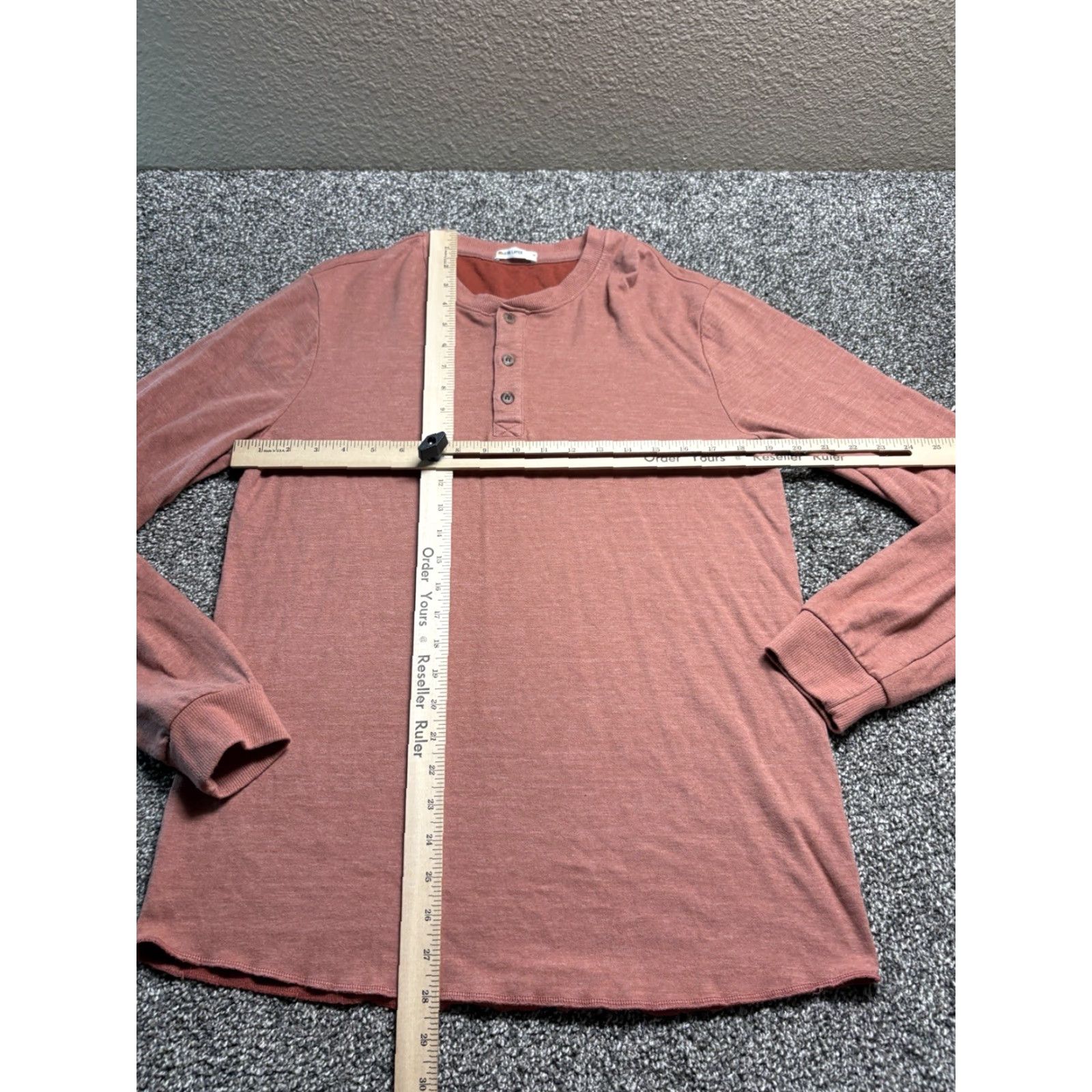 Marine Layer Marine Layer Double Knit Henley Shirt Mens M Orange Long Sleeve Pullover Size US M / EU 48-50 / 2 - 3 Thumbnail