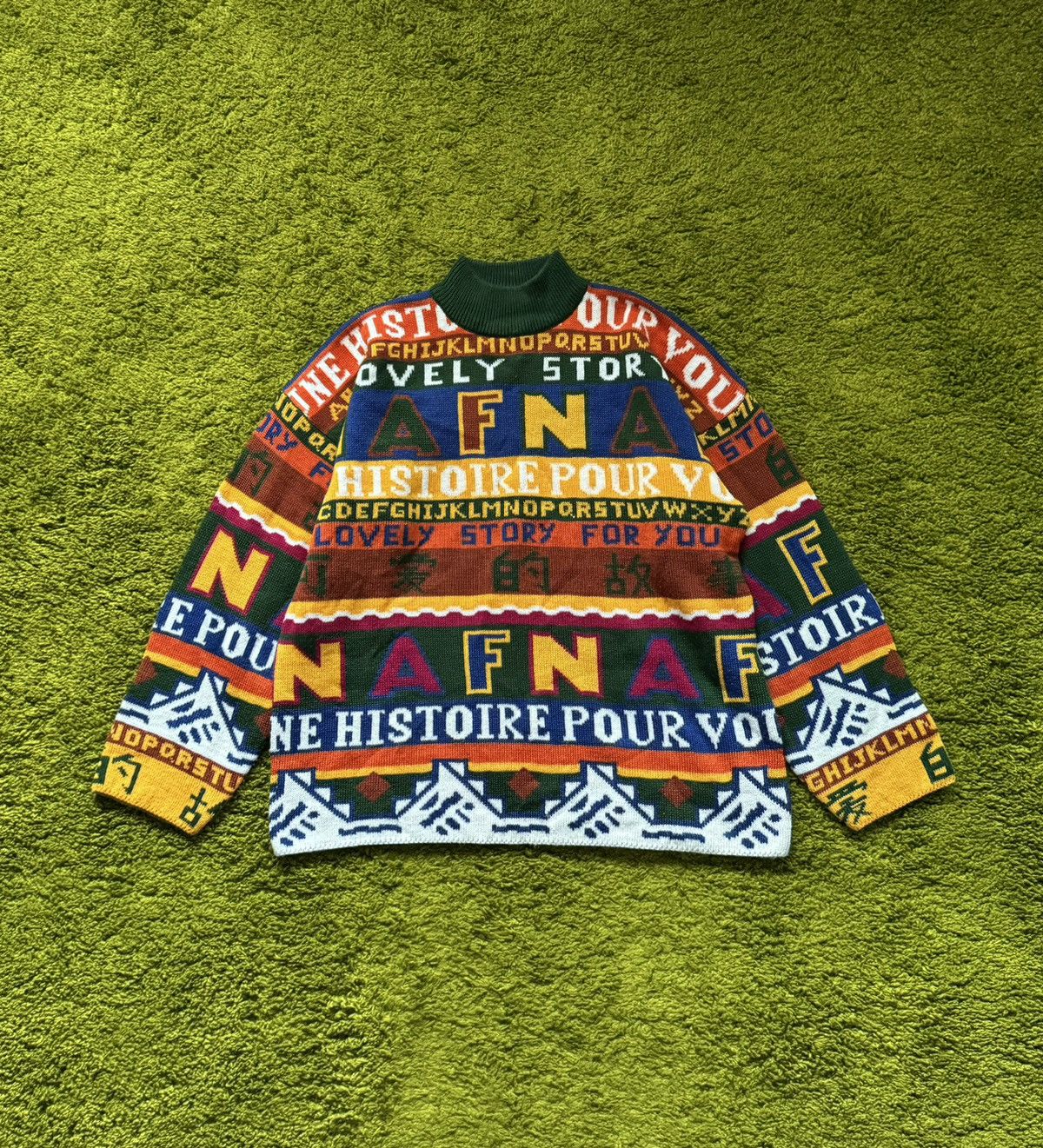Japanese Brand × Vintage Naf Naf 1990s vintage embroidery coloured sweater Size US L / EU 52-54 / 3 - 1 Thumbnail