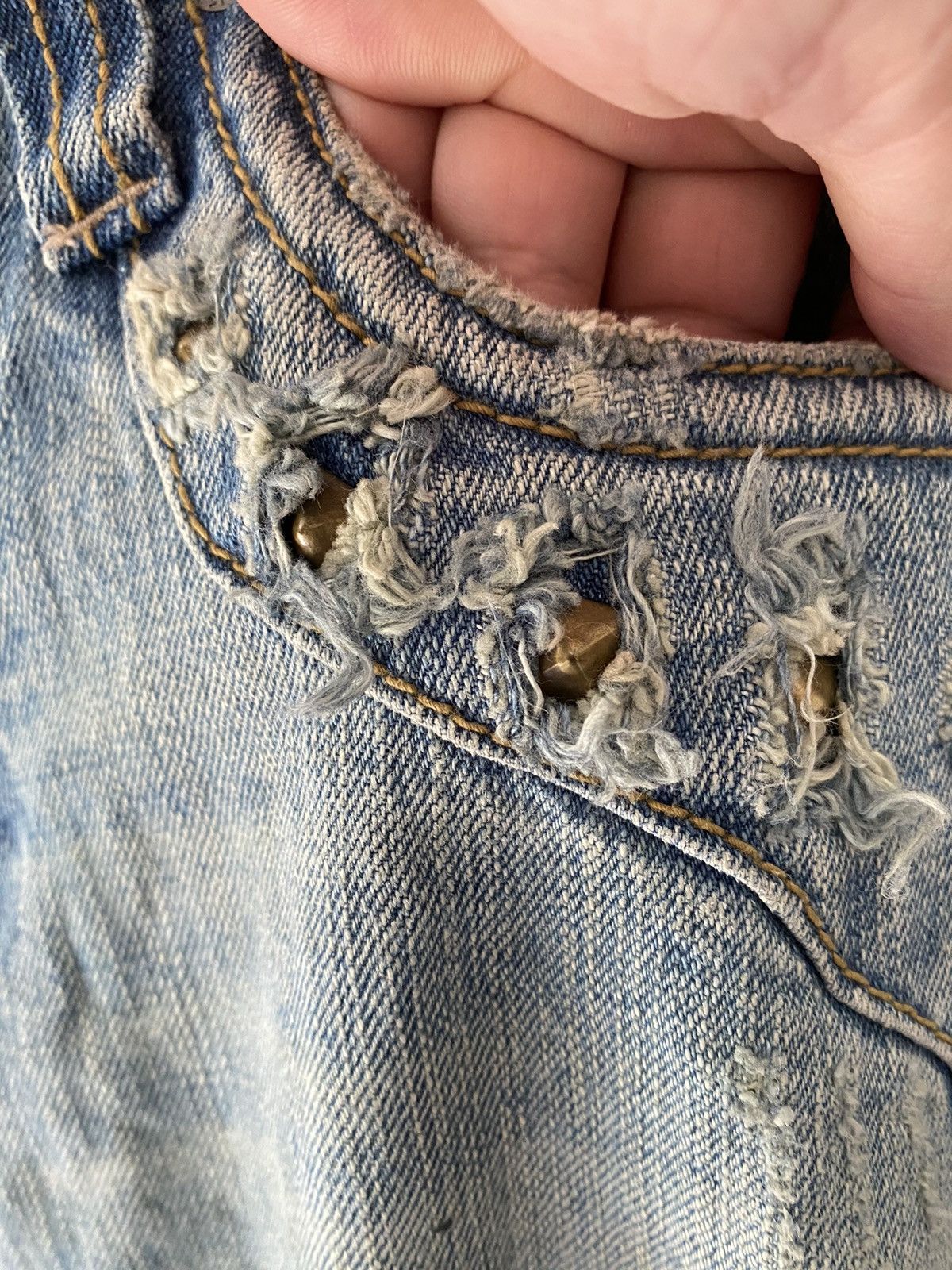 BUFFALO BOBS 2000s Stud holster distressed pants Size US 33 - 10 Thumbnail