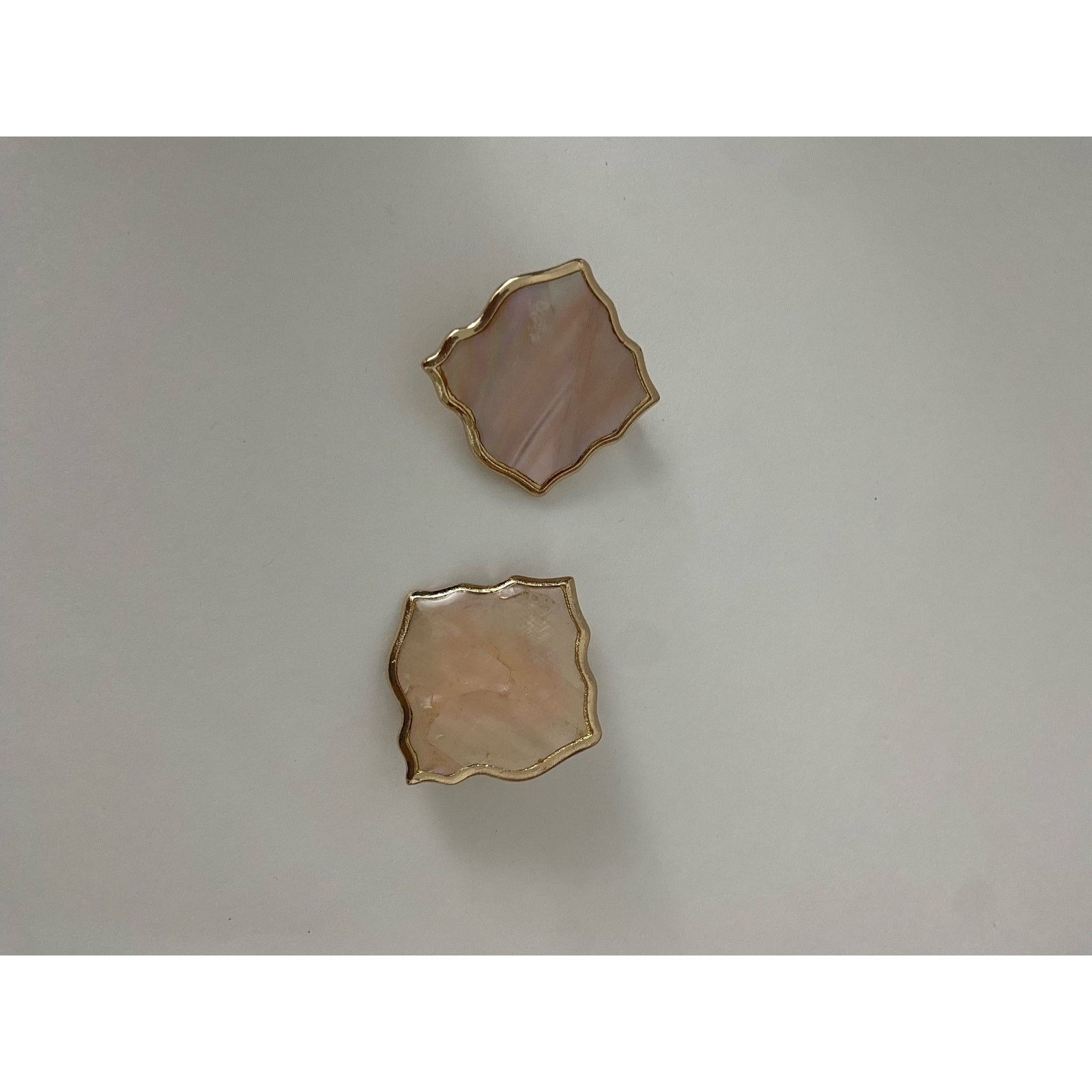 Other Peach diamond clip on earrings gold tone Size ONE SIZE - 4 Thumbnail