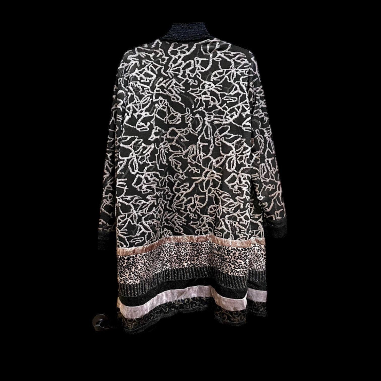 Chicos Chicos Patchwork Jacquard Duster Long Cardigan Coatigan Size XL / US 12-14 / IT 48-50 - 10 Thumbnail