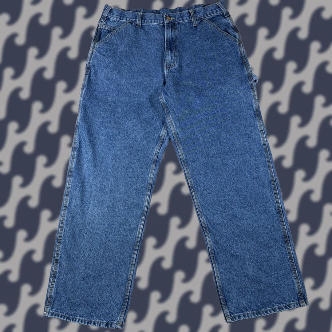 Denime VINTAGE Rural King Carpenter Jeans Mens 38x32 Denim Blue 90s Cowboy Nature USA Wide-Leg 5-Pocket Regular Jeans Men Size US 38 / EU 54 - 1 Thumbnail
