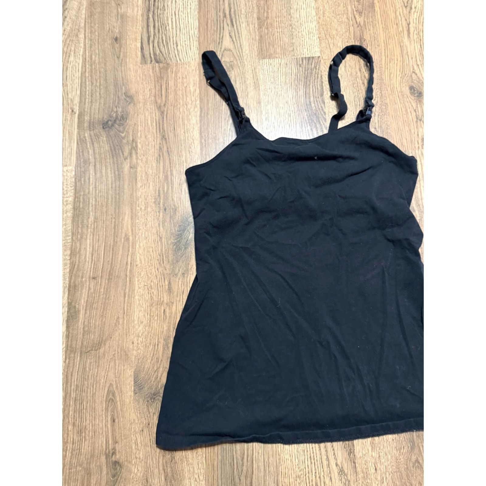Vintage Gilligan & Omalle Tank Top Women's Size S Black Built in Bra Square Neck Strappy Sleeve Tank Top Shirt Womens Size S / US 4 / IT 40 - 3 Thumbnail