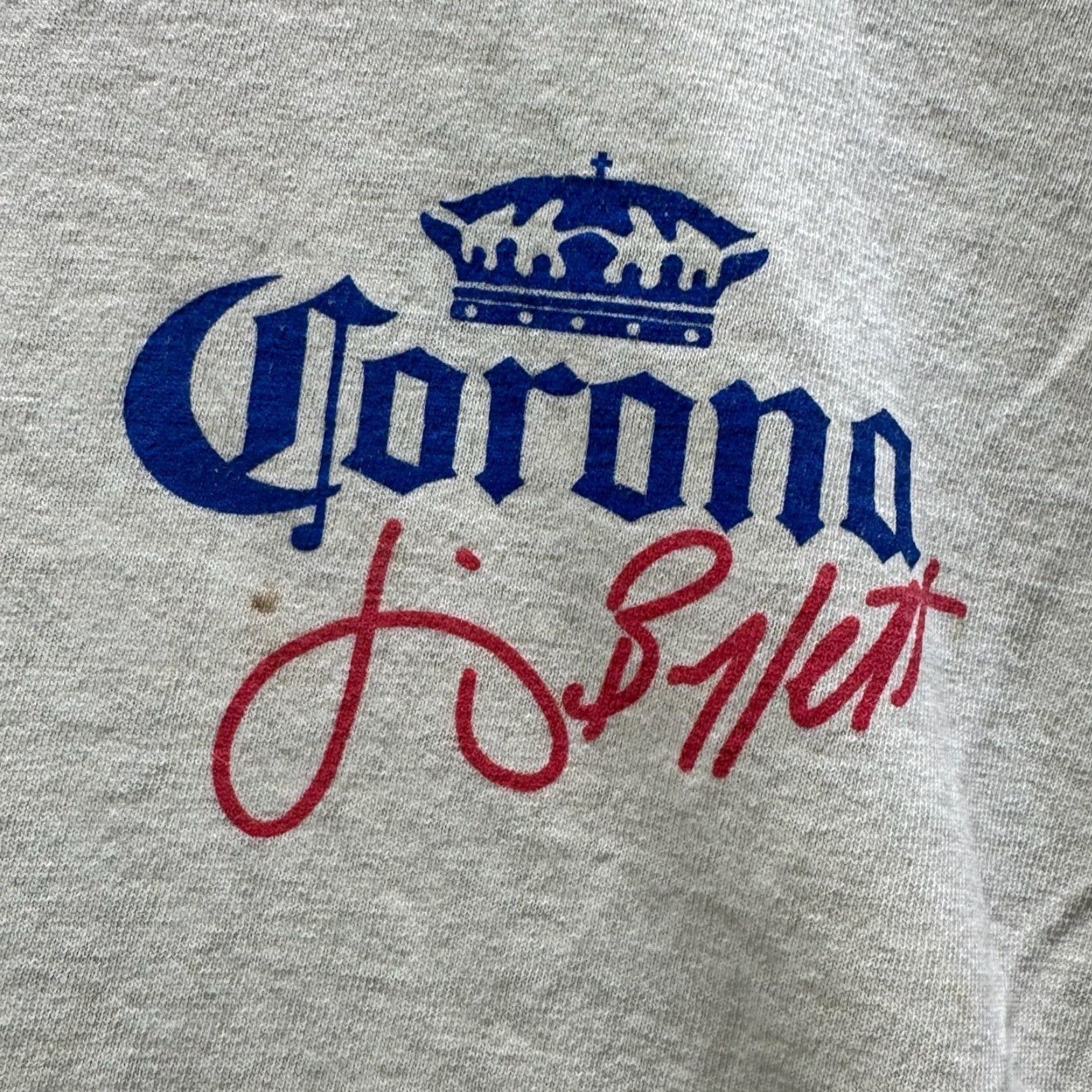 Logo 7 Corona Shirt Mens L Beige Graphic Tee Logo Crewneck Short Sleeve Size US L / EU 52-54 / 3 - 3 Thumbnail