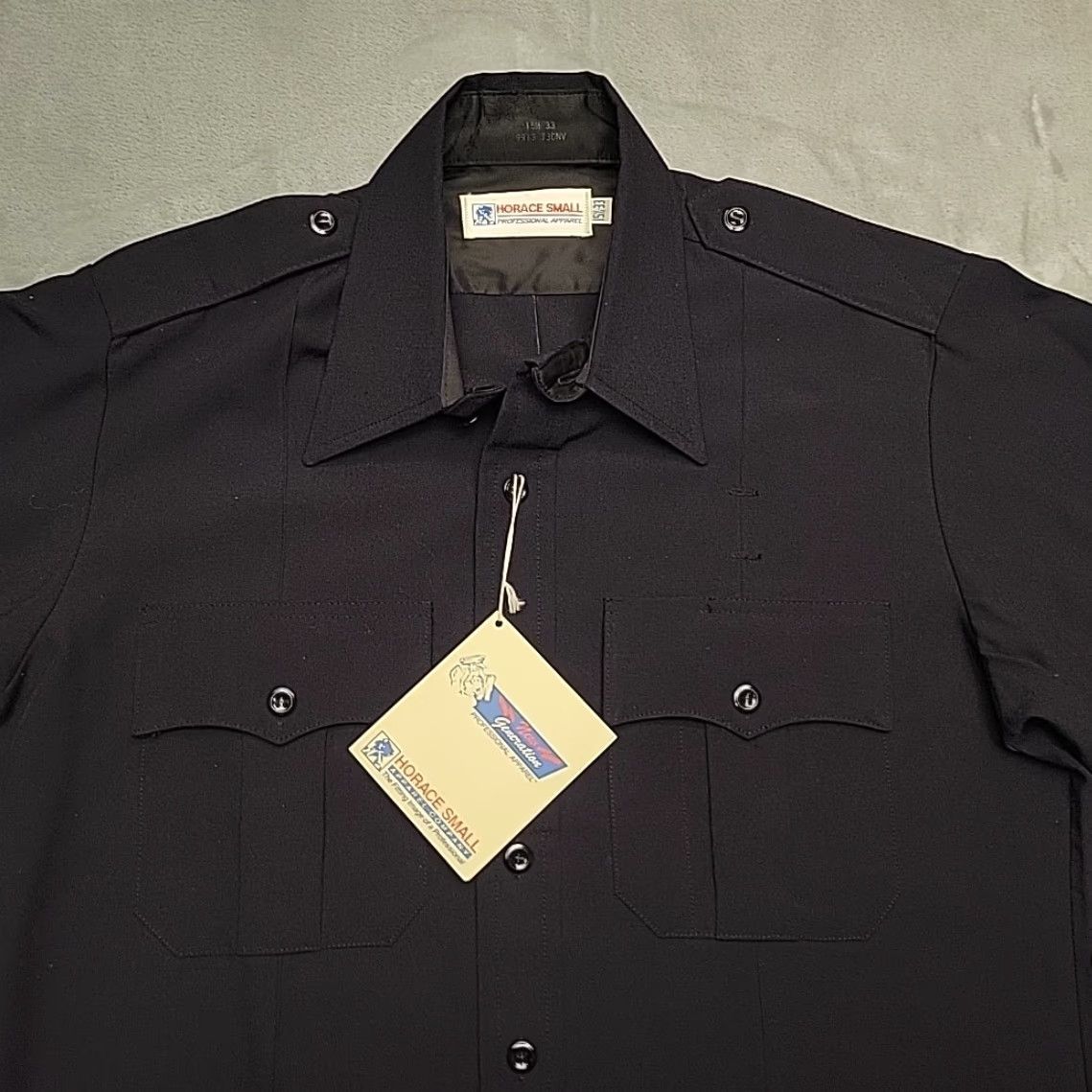 Vintage VINTAGE Horace Small Shirt Mens 15.5 33 Navy Long Sleeve Wool Blend Uniform Button NEW Size US L / EU 52-54 / 3 - 3 Thumbnail