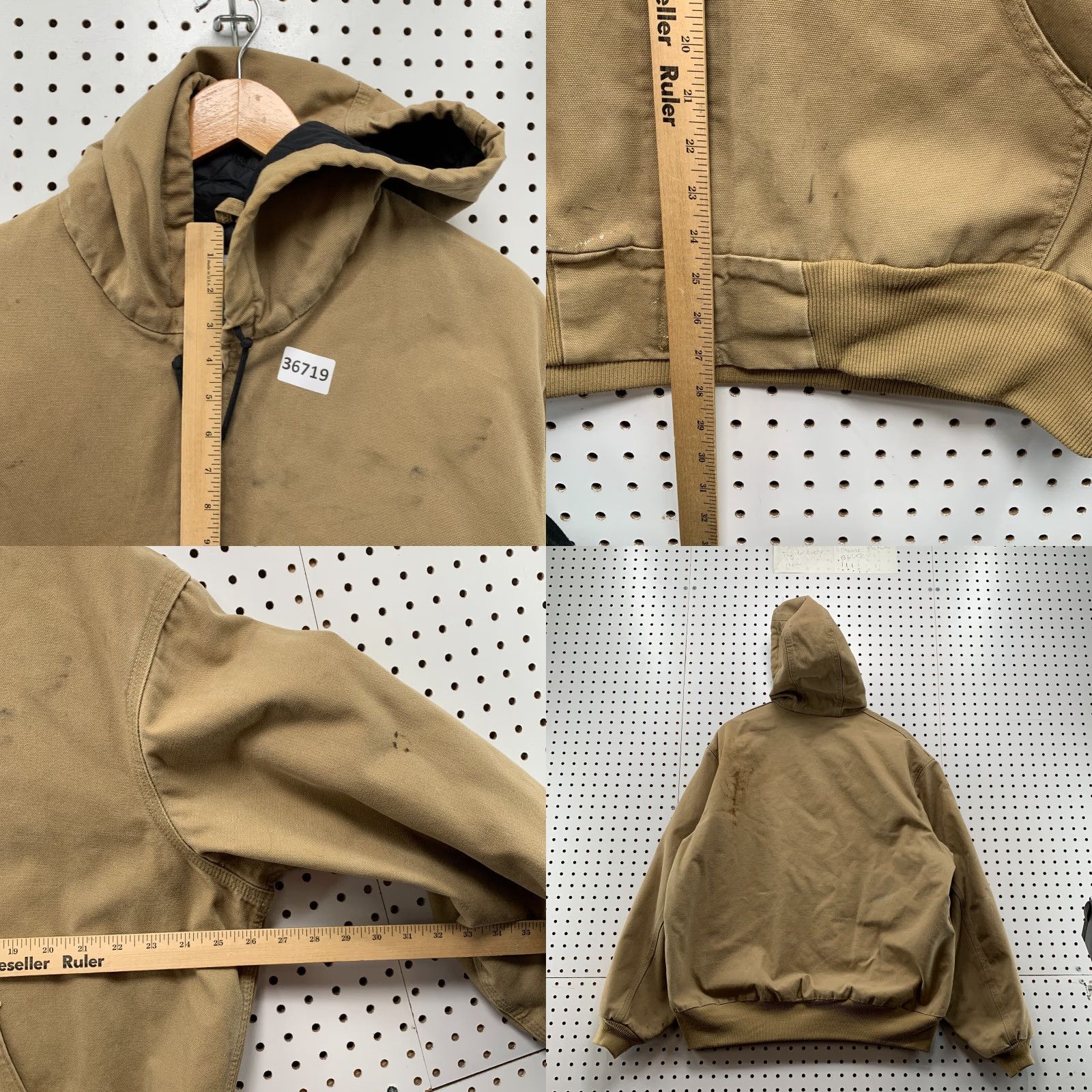 Carhartt VINTAGE Carhartt Jacket Mens Large Brown Duck Canvas Workwear Hooded Lined Size US L / EU 52-54 / 3 - 8 Thumbnail