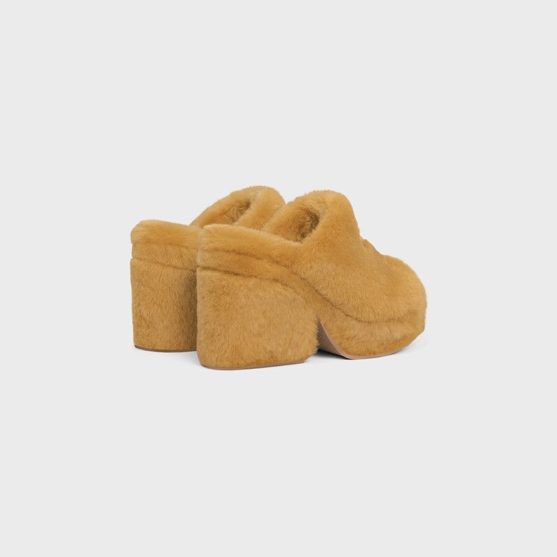 Celine o1bcso1str1225 358064434C Shearling Elena Mules in Beige Size US 10 / IT 40 - 3 Thumbnail