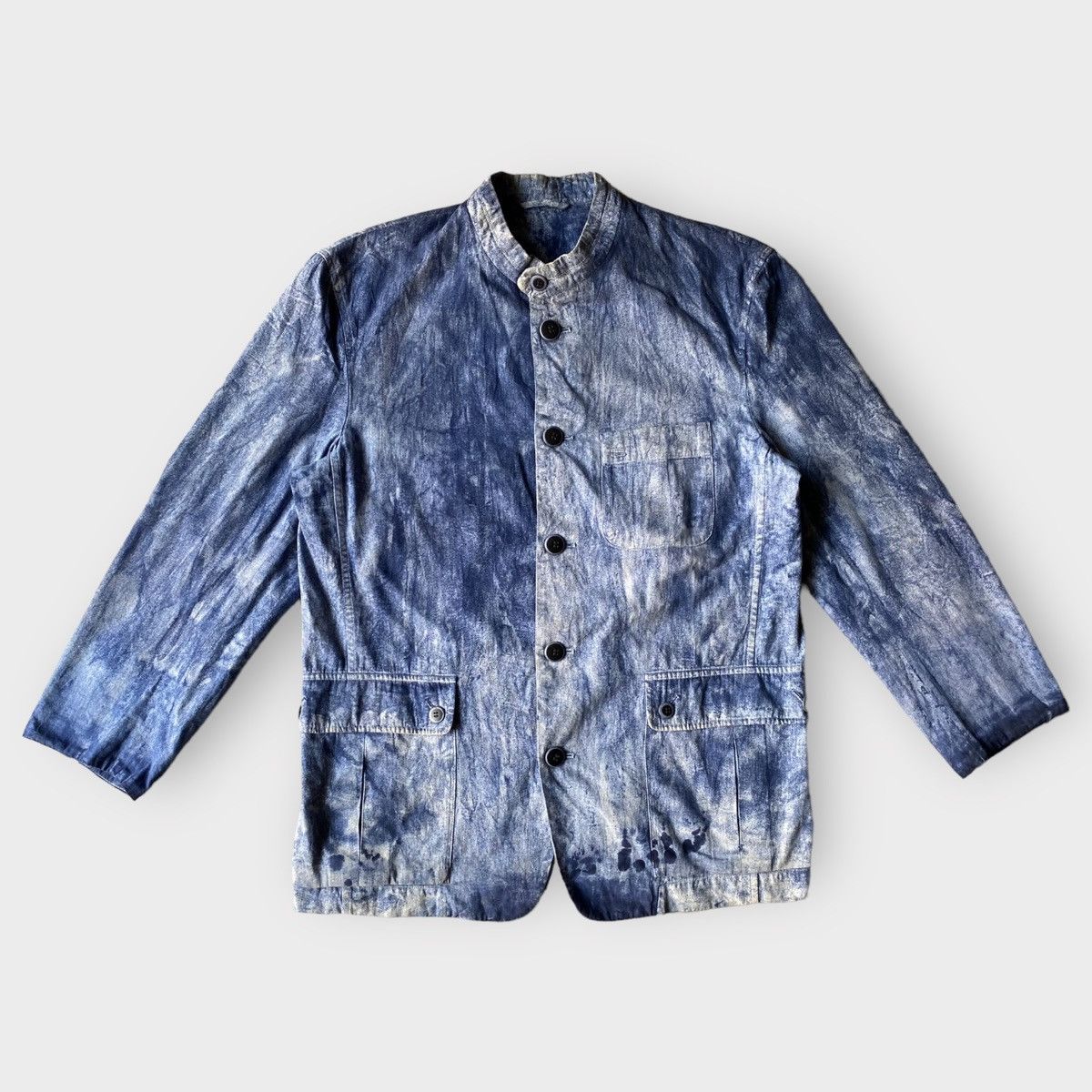 image of Issey Miyake Vintage Fall93 Tie Dye Jacket in Blue, Men's (Size XL)