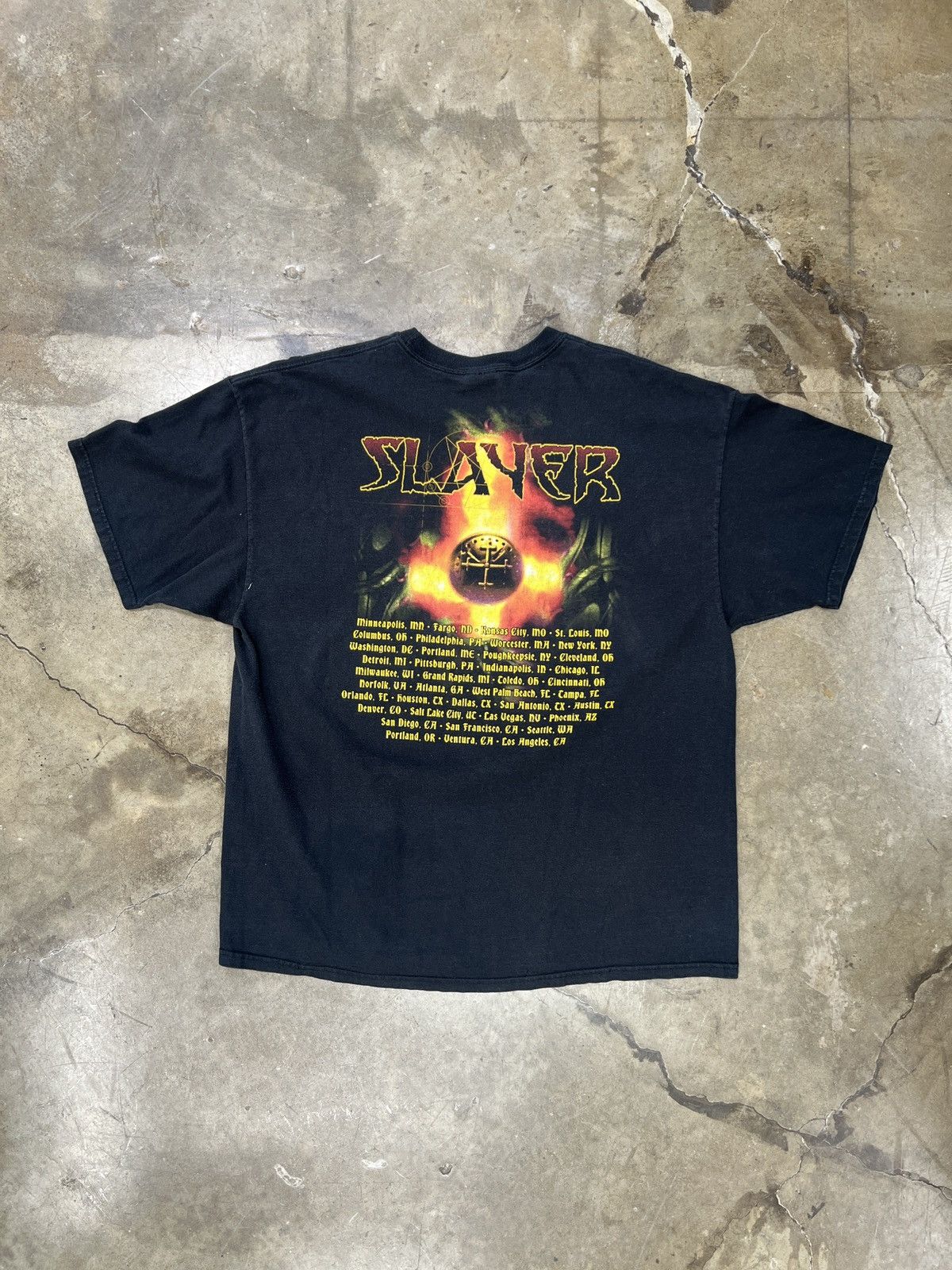 Band Tees × Vintage Vintage 2003 Slayer Tour Metal Band Rock Tee 2XL XXL Size US XXL / EU 58 / 5 - 5 Thumbnail