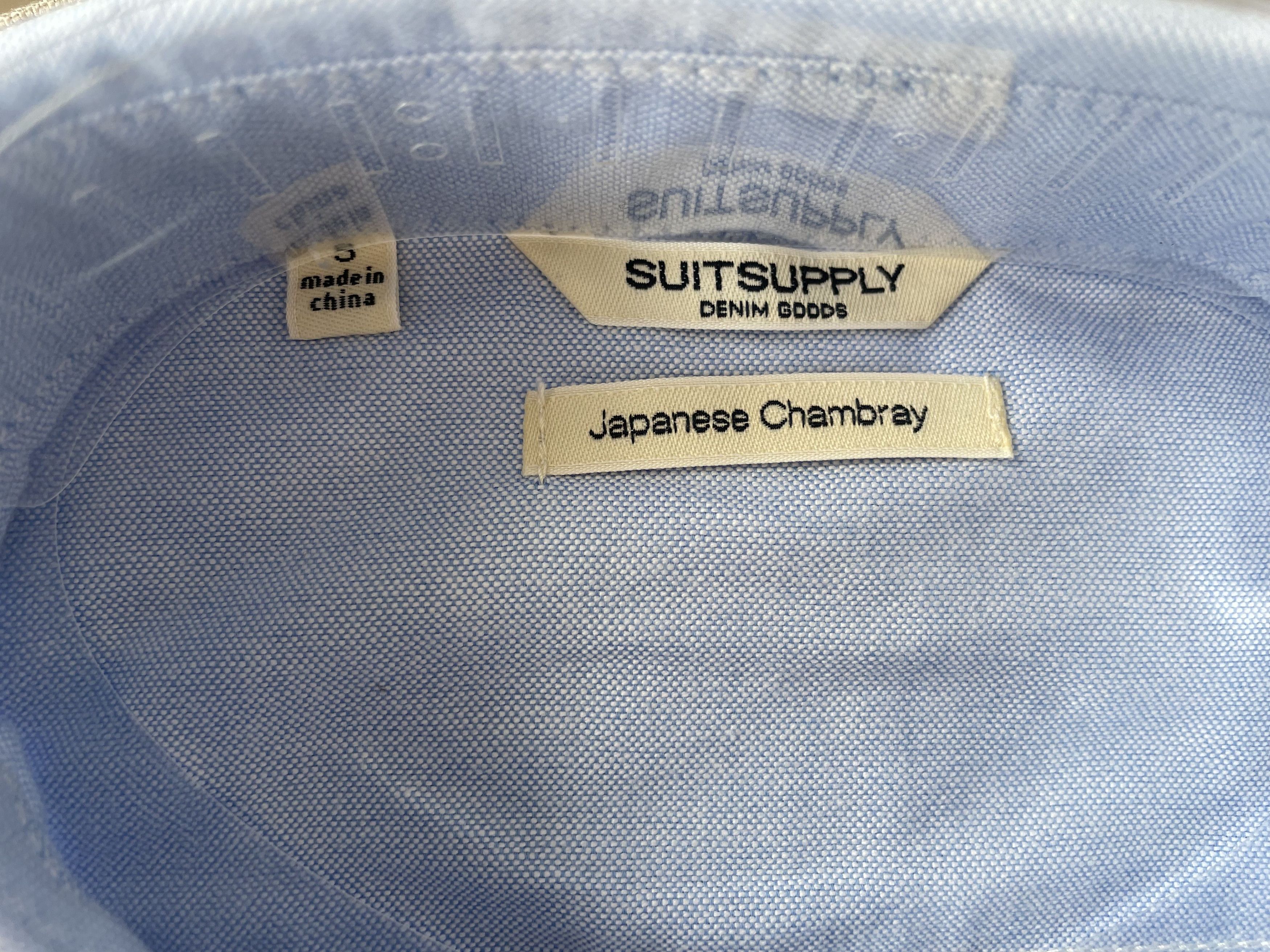 Suitsupply NWT Suitsupply light blue selvedge chambray shirt, size S Size US S / EU 44-46 / 1 - 2 Thumbnail