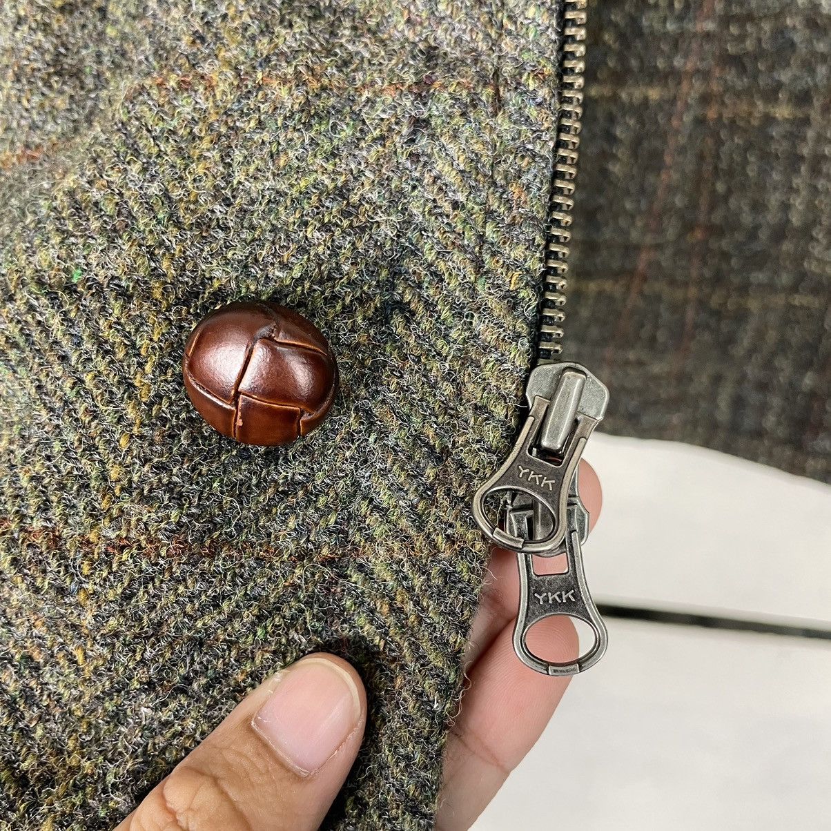 Harris Tweed × Japanese Brand 💥KEATON CHASE BY HARRIS TWEED BUTTON JACKET Size US M / EU 48-50 / 2 - 14 Thumbnail