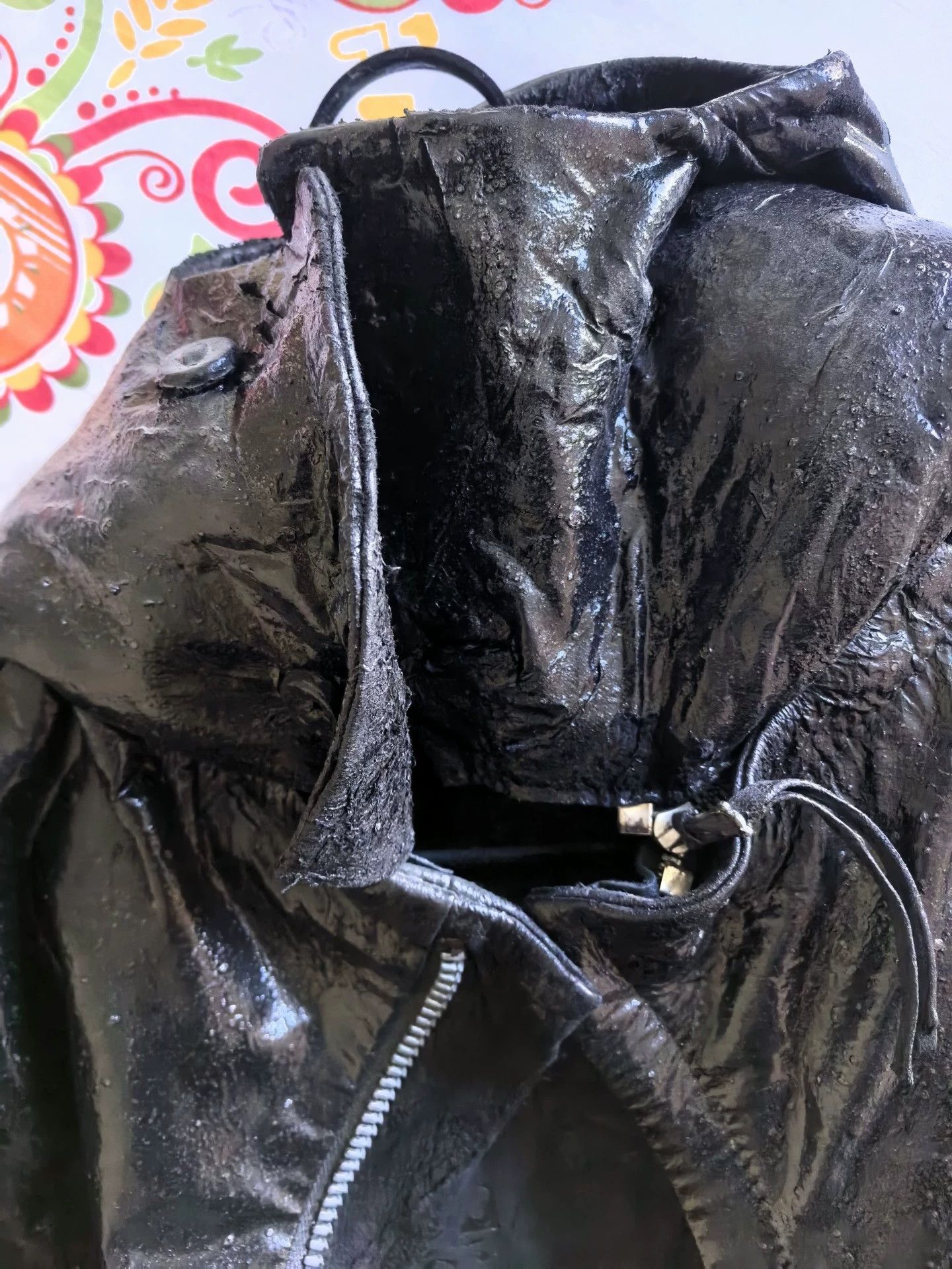 Boris Bidjan Saberi BBS Early Experimental J2 Paint Coated Leather Jacket M Size US M / EU 48-50 / 2 - 3 Thumbnail