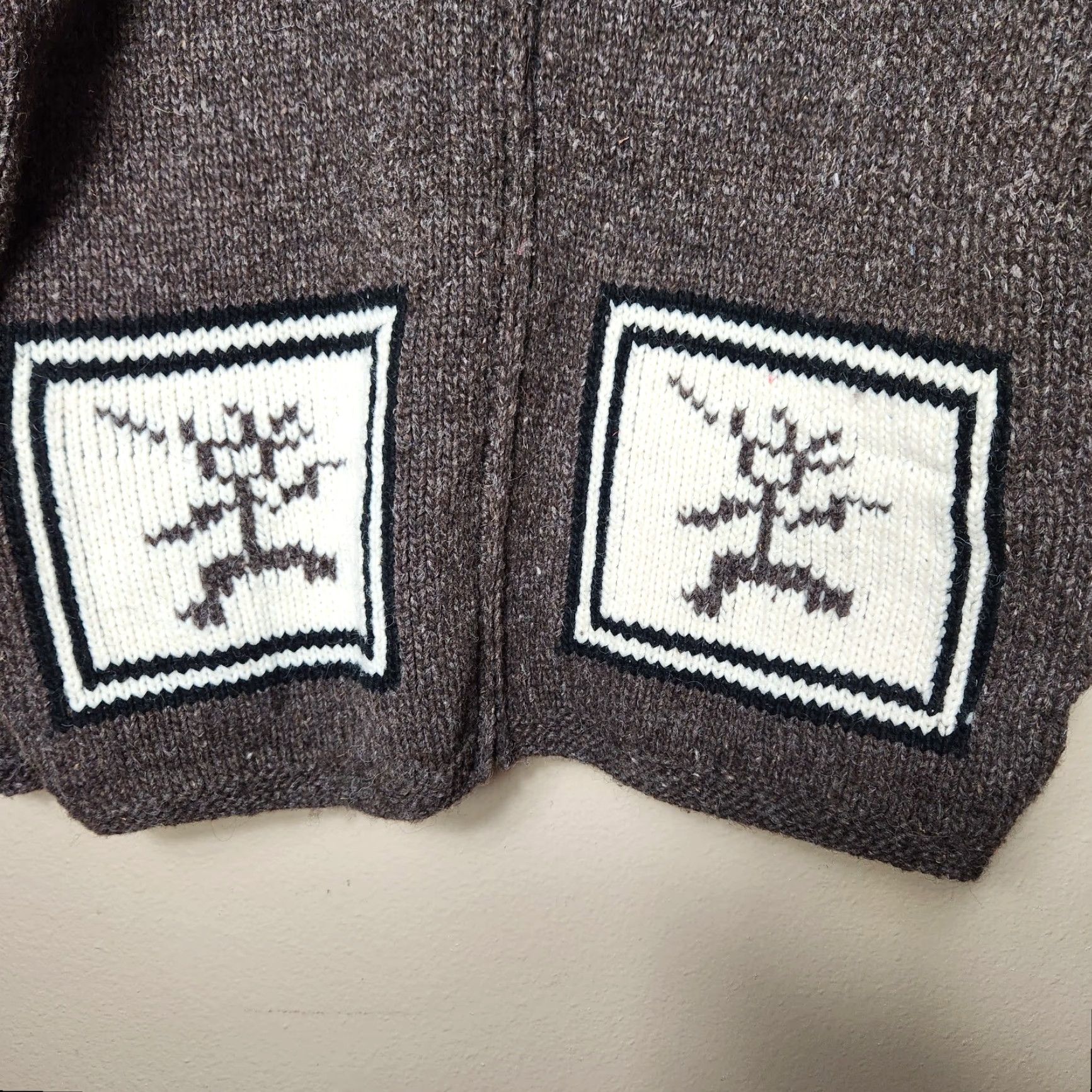 Vintage VINTAGE Coraza Crafts Cardigan |L| 100% Wool Brown VTG Hand Knit Equador Handknit Size L / US 10 / IT 46 - 3 Thumbnail