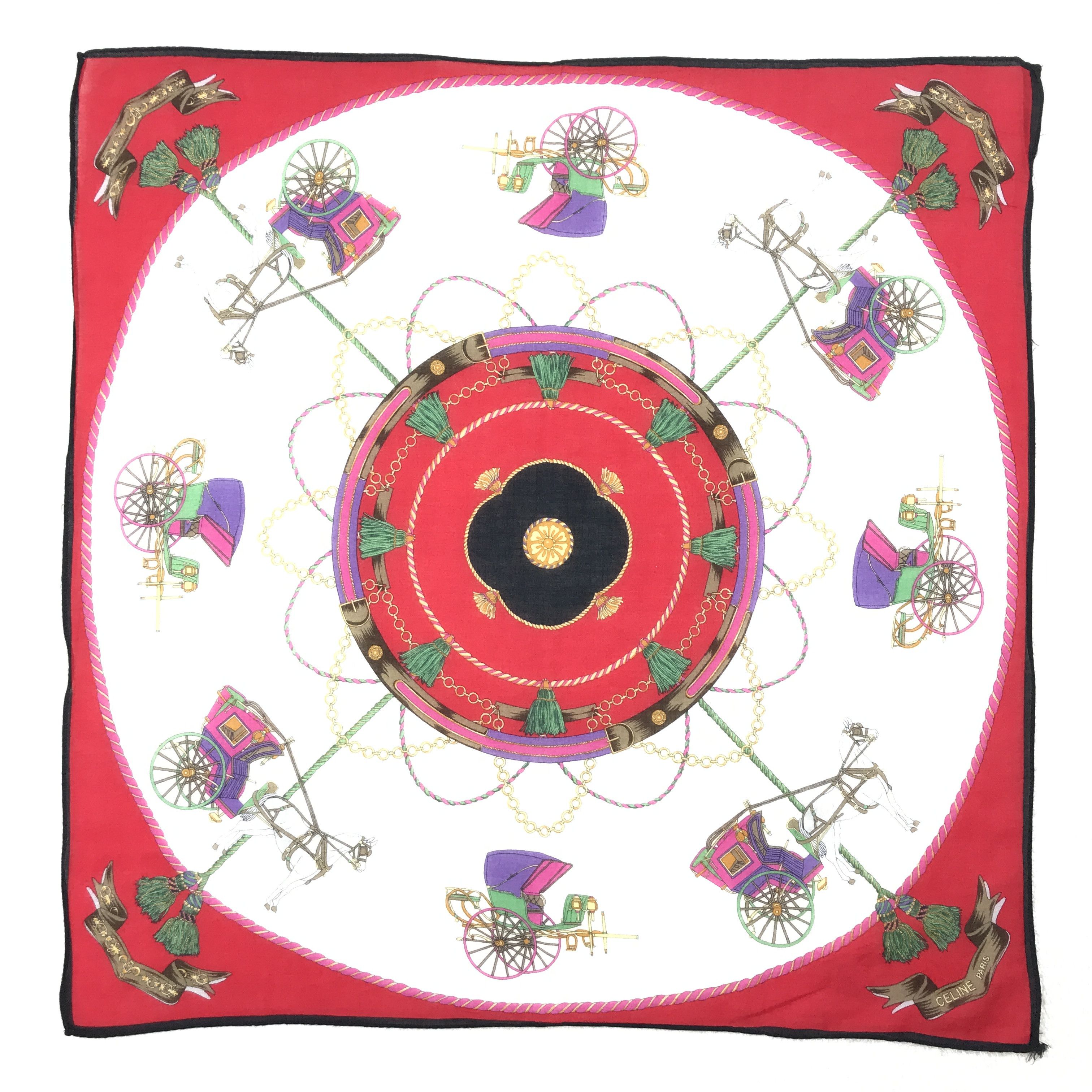 Celine × Vintage Vintage Celine Bandana Neckerchief Handkerchief Size ONE SIZE - 1 Thumbnail