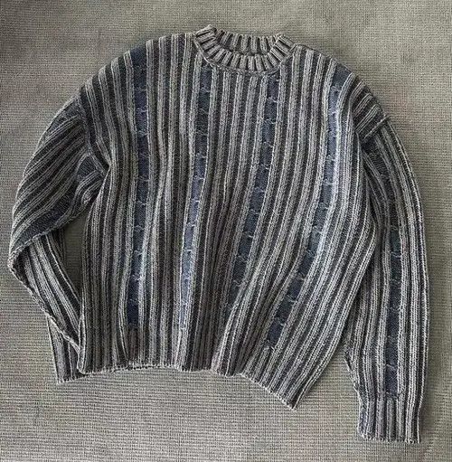 VIBE Retro y2k reversible cable knit pullover sweater knitwear Size US XL / EU 56 / 4 - 5 Thumbnail
