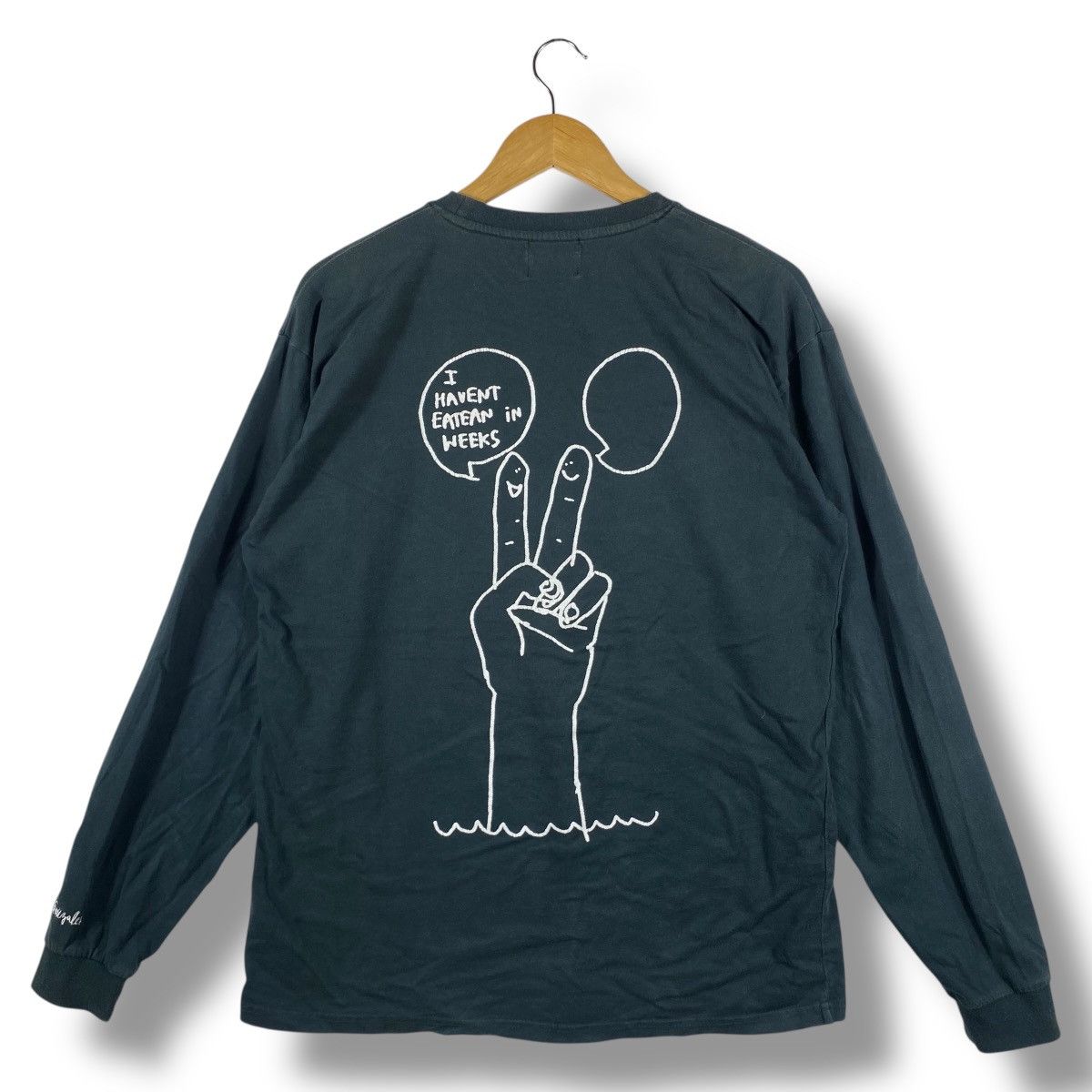 Japanese Brand MARK GONZALES I Havent Eatean In Weeks Longsleeve Tee Shirt Size US M / EU 48-50 / 2 - 1 Thumbnail
