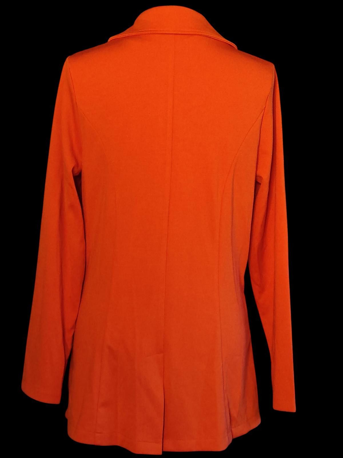 Other GENHOO Women's Orange Blazer with Zipper Pockets Size M / US 6-8 / IT 42-44 - 6 Thumbnail