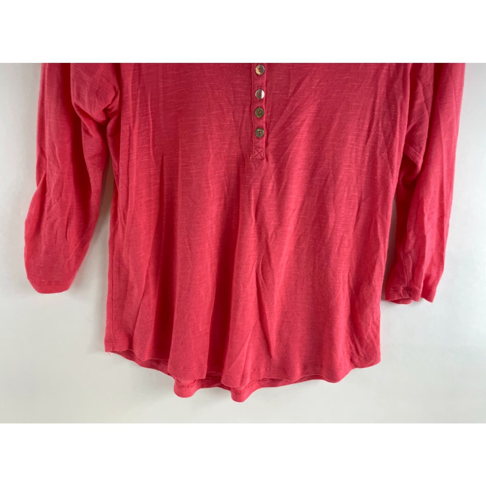 Vintage Neon Soul Shirt Women's Large Pink Lace 3/4 Sleeve Henley Scoop T-Shirt Size L / US 10 / IT 46 - 4 Thumbnail