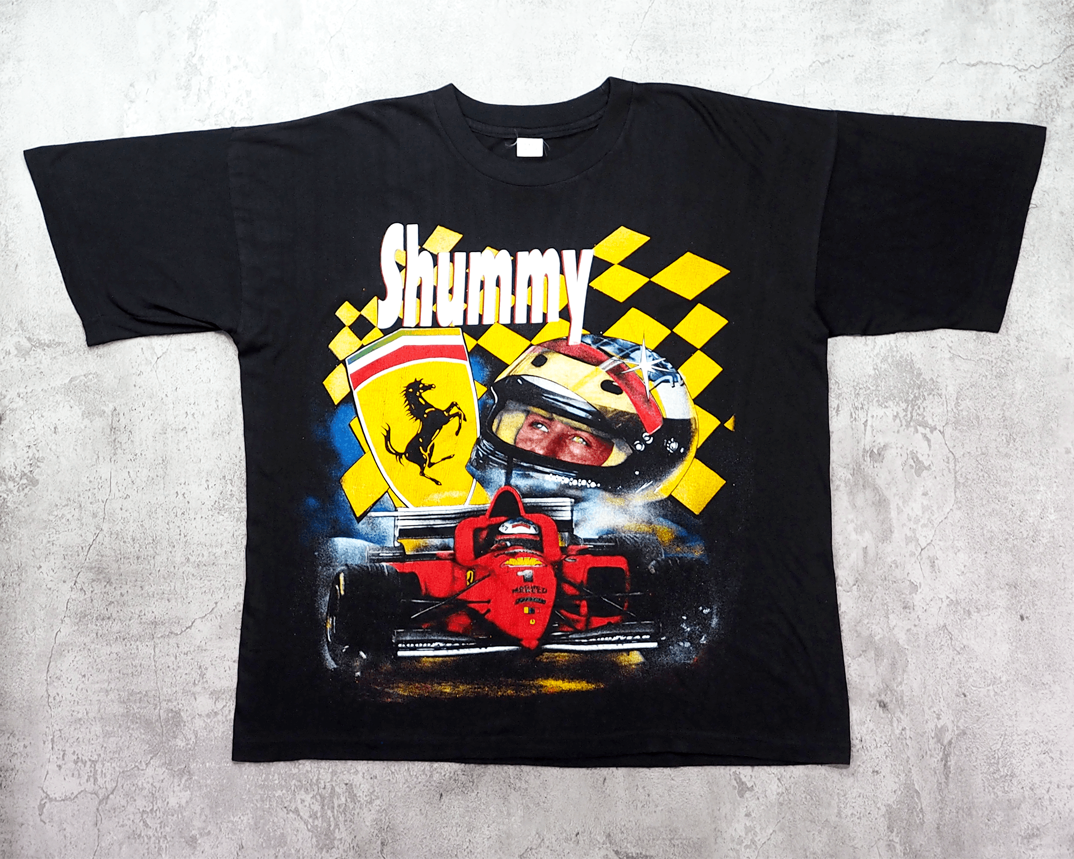 Vintage Vintage 1990s Michael Schumacher Rap Tee Styled Shirt XL Size US XL / EU 56 / 4 - 1 Thumbnail