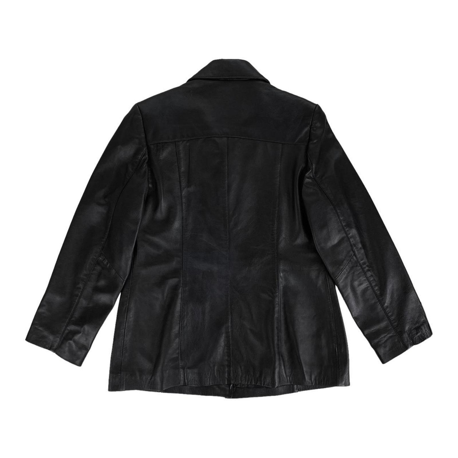 Skin Skin 90s Vintage Black Leather Biker Jacket Coat Size L / US 10 / IT 46 - 3 Thumbnail