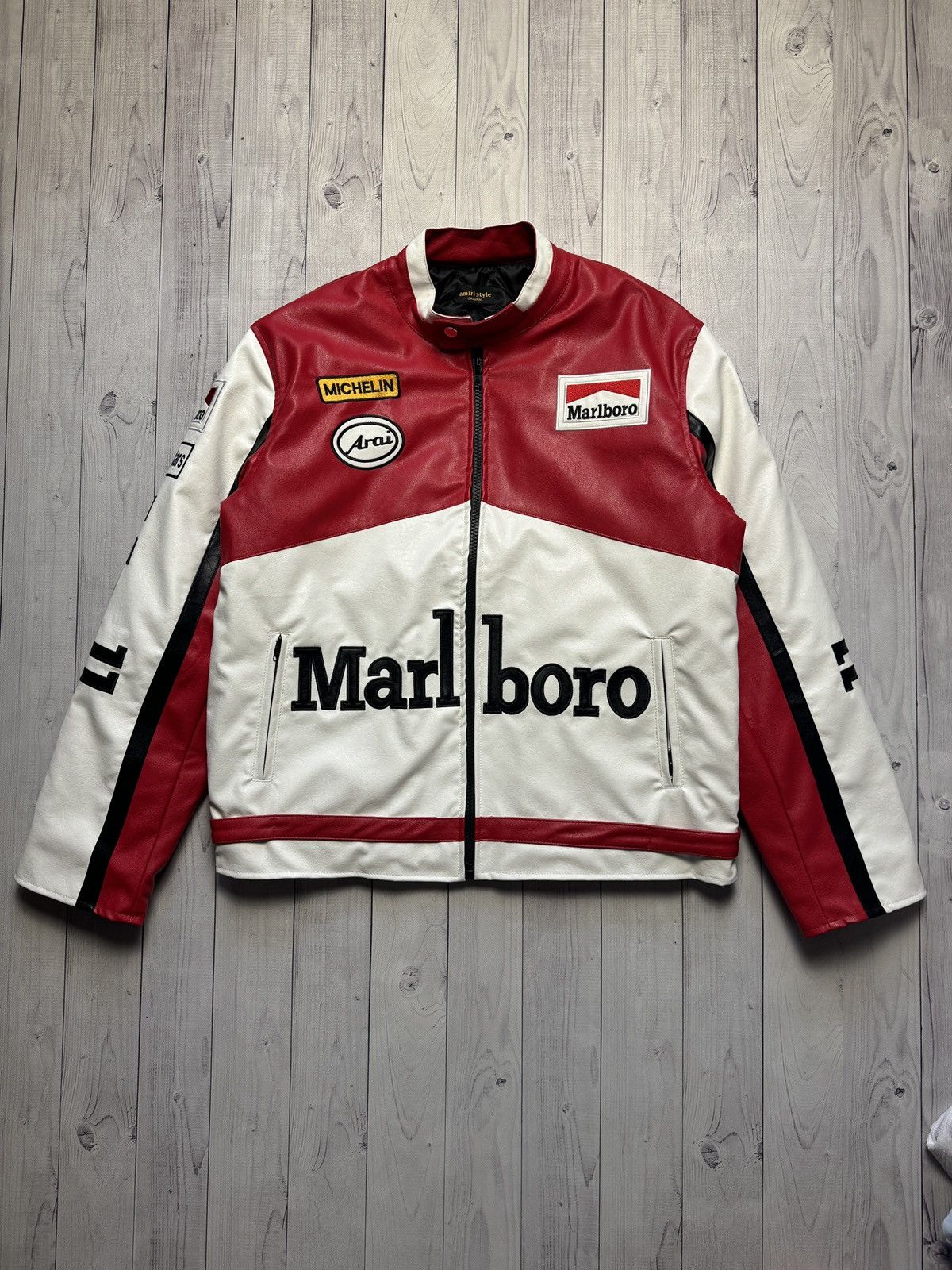 Other Marlboro big logo leather jacket Alpinestars vintage design Size US XL / EU 56 / 4 - 2 Thumbnail