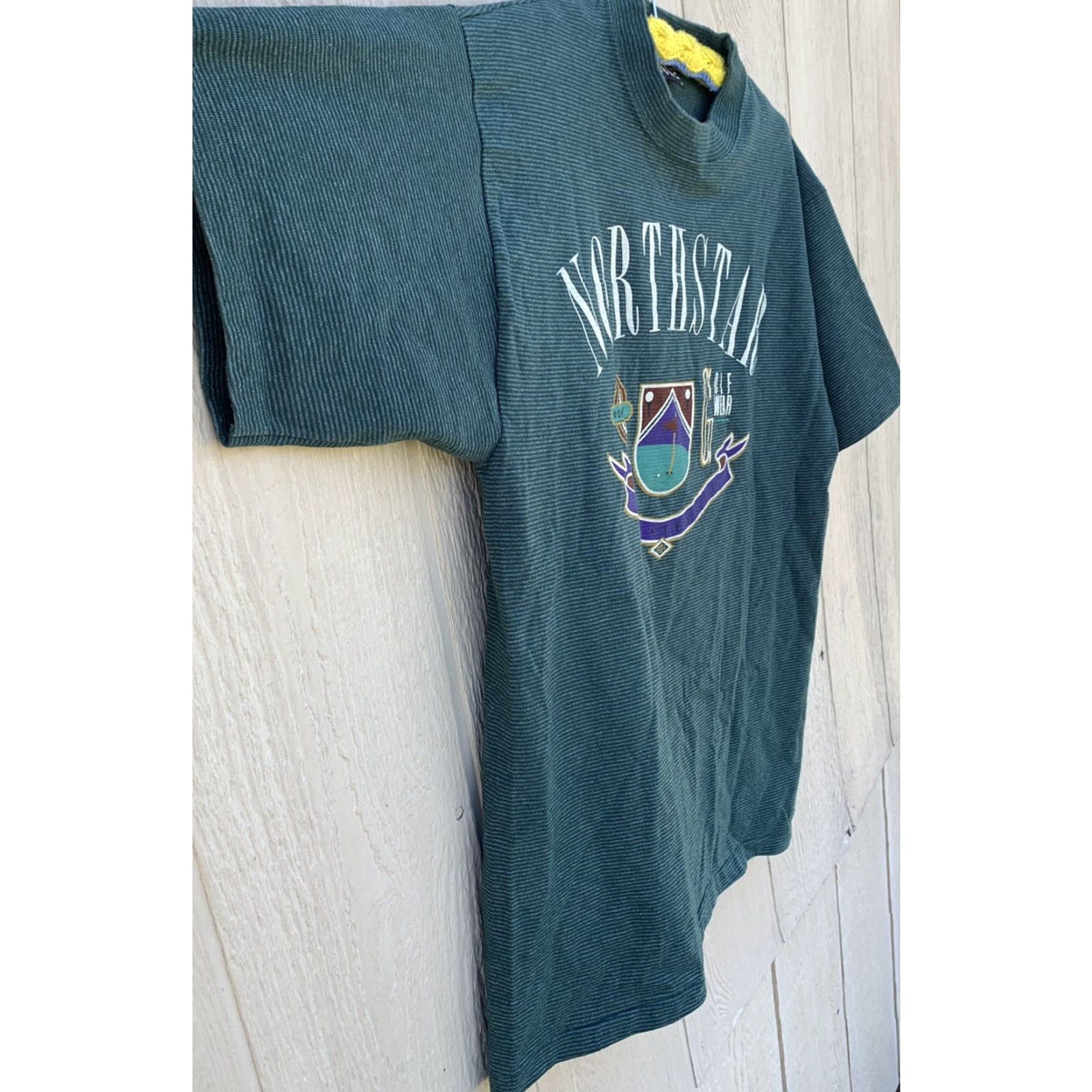 Vintage VINTAGE SDI T-Shirt Golf Striped M Green 80s 90s World Class Tour Tested Made in USA Mens Size US M / EU 48-50 / 2 - 4 Thumbnail