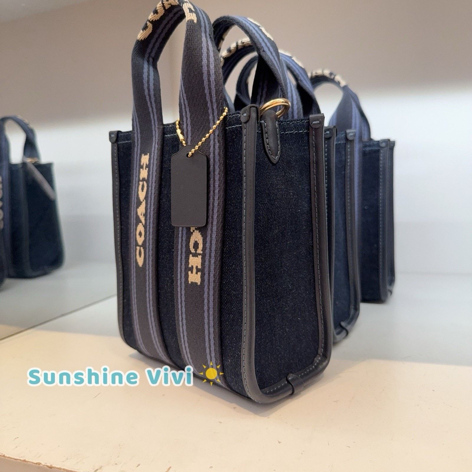 Coach NWT Coach Smith Mini Tote Bag CCL74 Dark Denim Size ONE SIZE - 7 Thumbnail