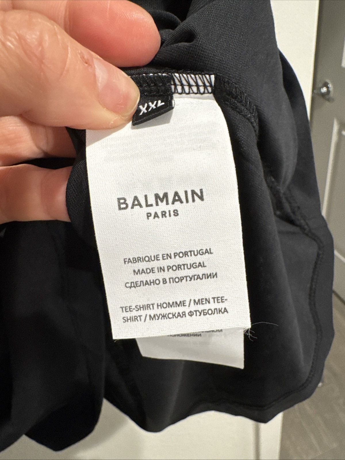 Balmain Balmain Flocked T shirt Black Size US XXL / EU 58 / 5 - 8 Thumbnail