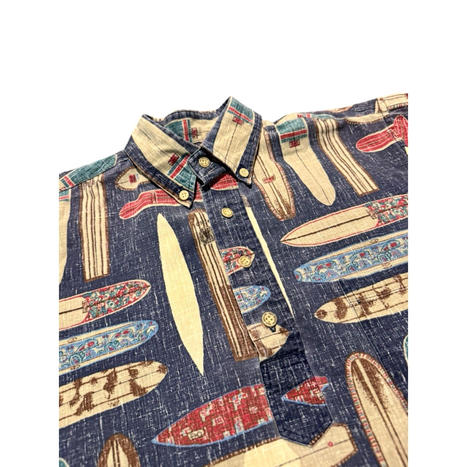 Reyn Spooner VINTAGE Reyn Spooner Hawaiian Shirt Mens S Surfboard Aloha All Over 90s Beach Tropical Floral Surfing Graphic Print Short Sleeve Button-Up Size US S / EU 44-46 / 1 - 3 Thumbnail