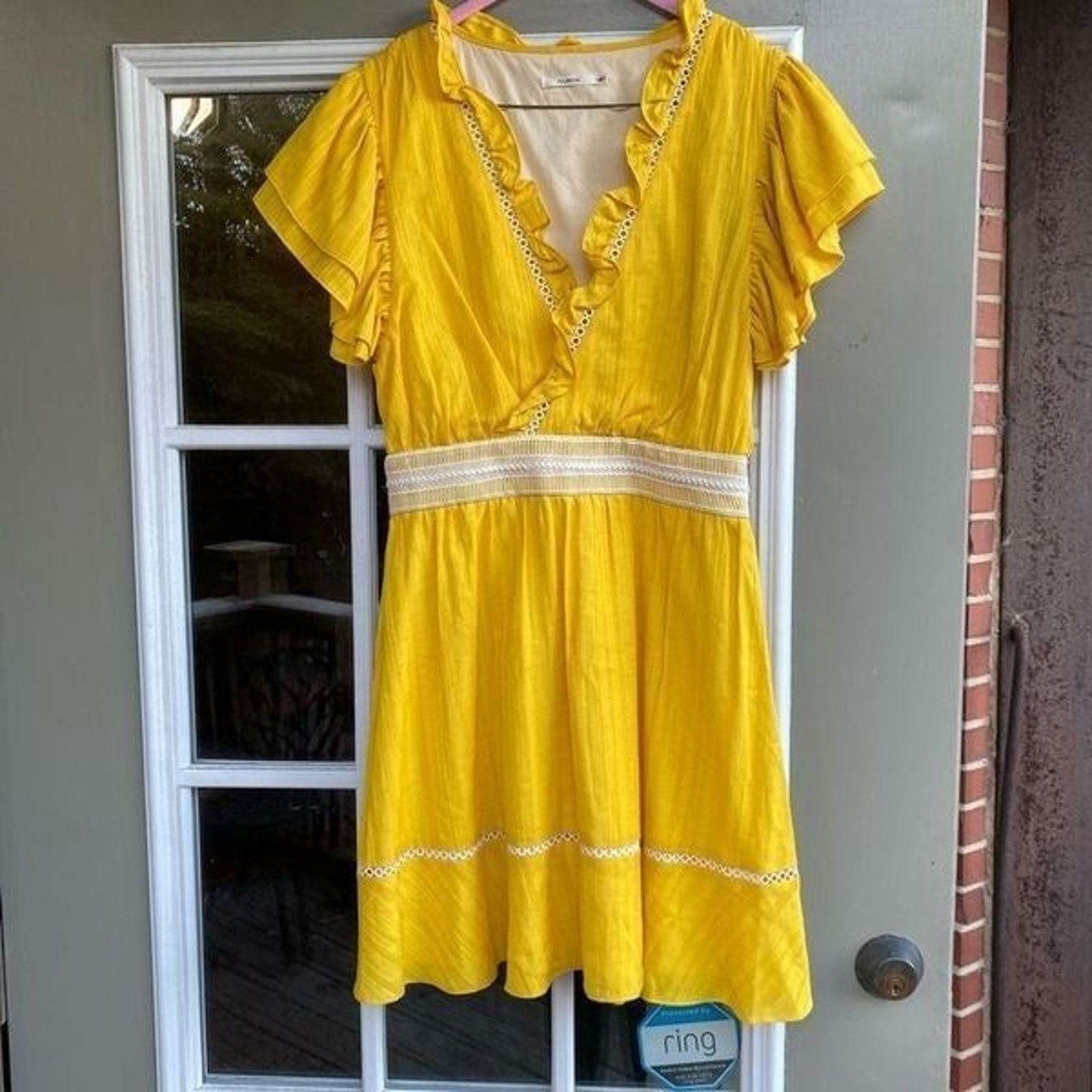 Anthropologie Tularosa Eliah DressYellow Eyelet size small, MSRP $228 Size S / US 4 / IT 40 - 2 Thumbnail