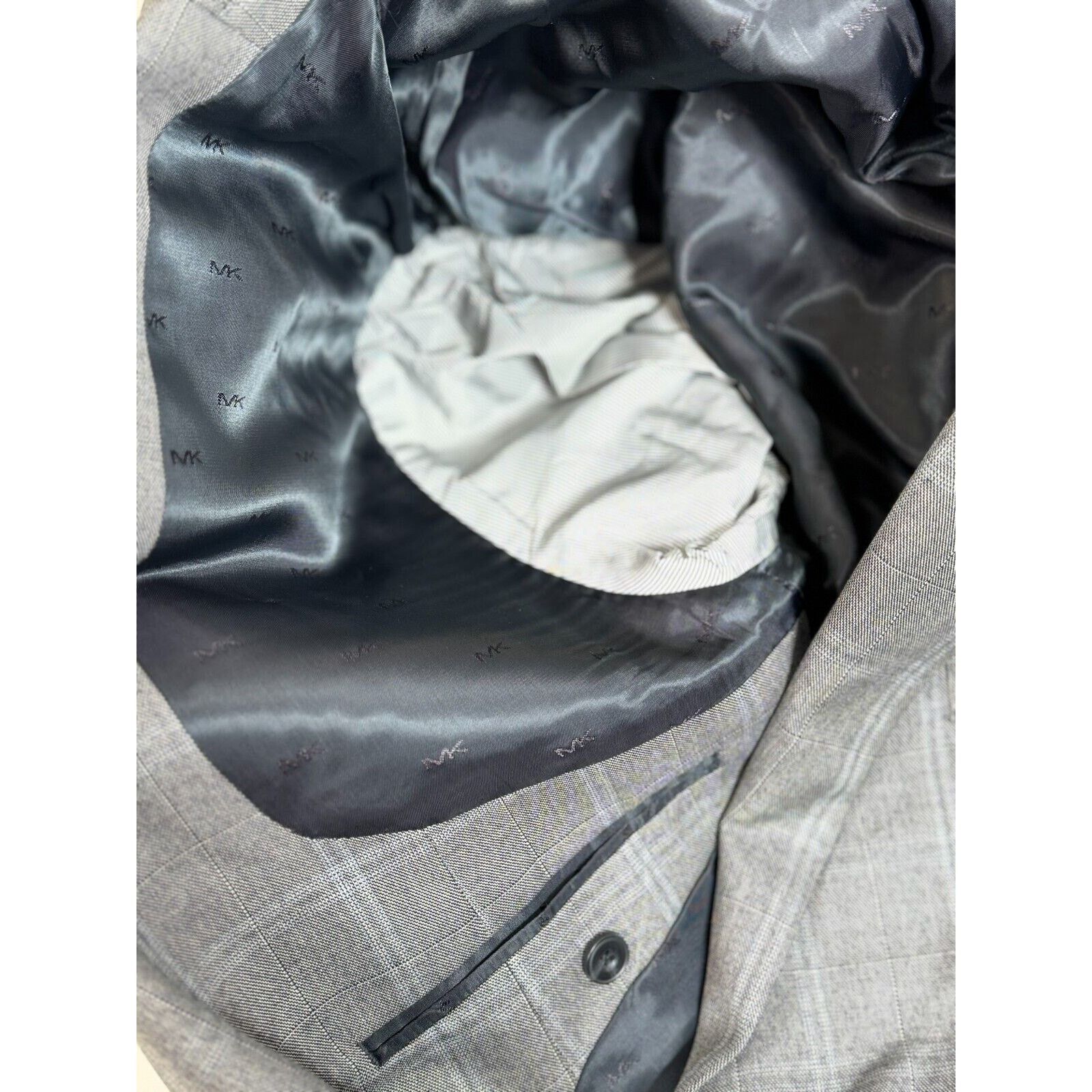 Michael Kors Michael Kors Light Gray Windowpane Blazer Sport Coat 44L Size 44L - 10 Thumbnail