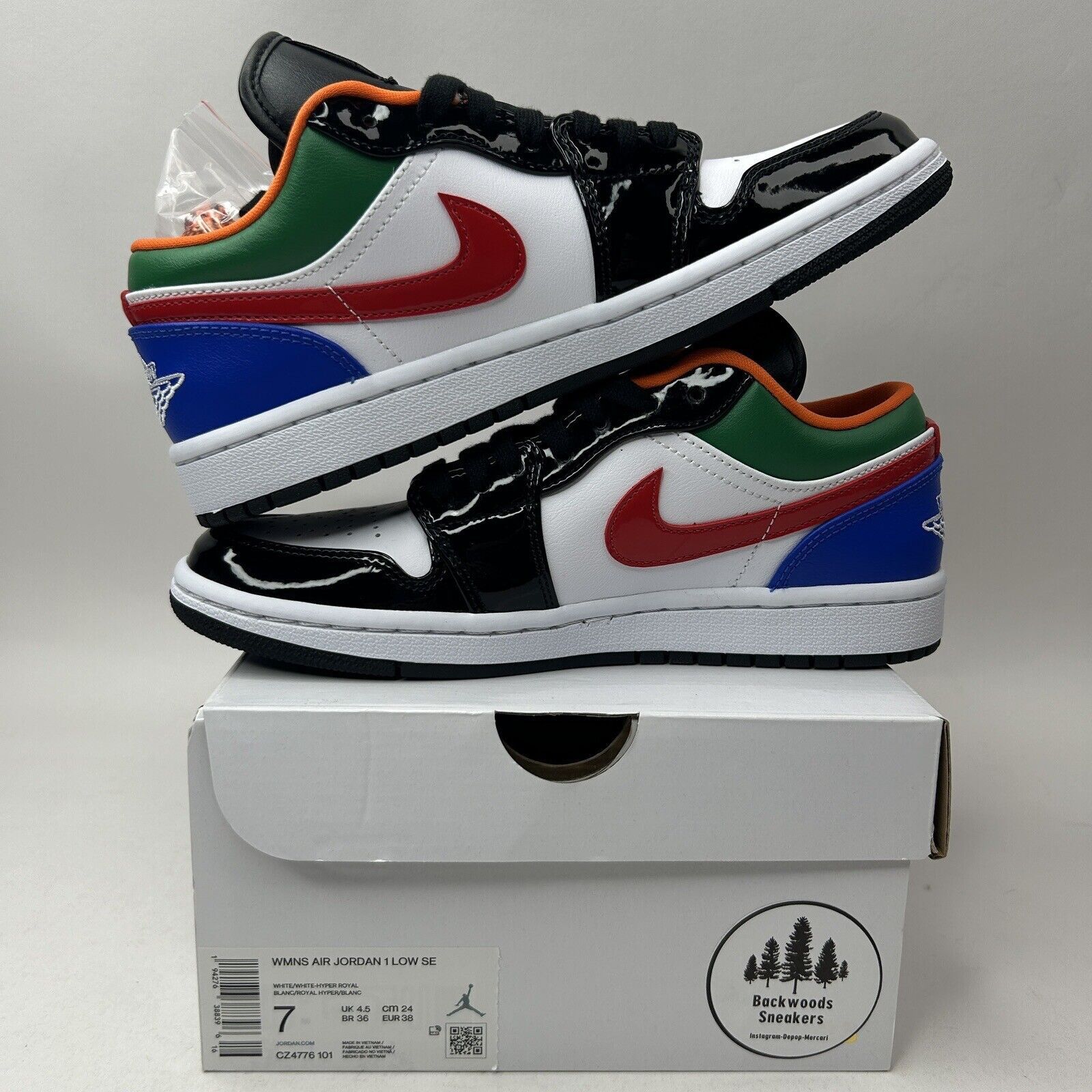 Nike Nike Air Jordan 1 Low SE “Black Toe Multi-Color” 2023 Size US 7 / IT 37 - 3 Thumbnail