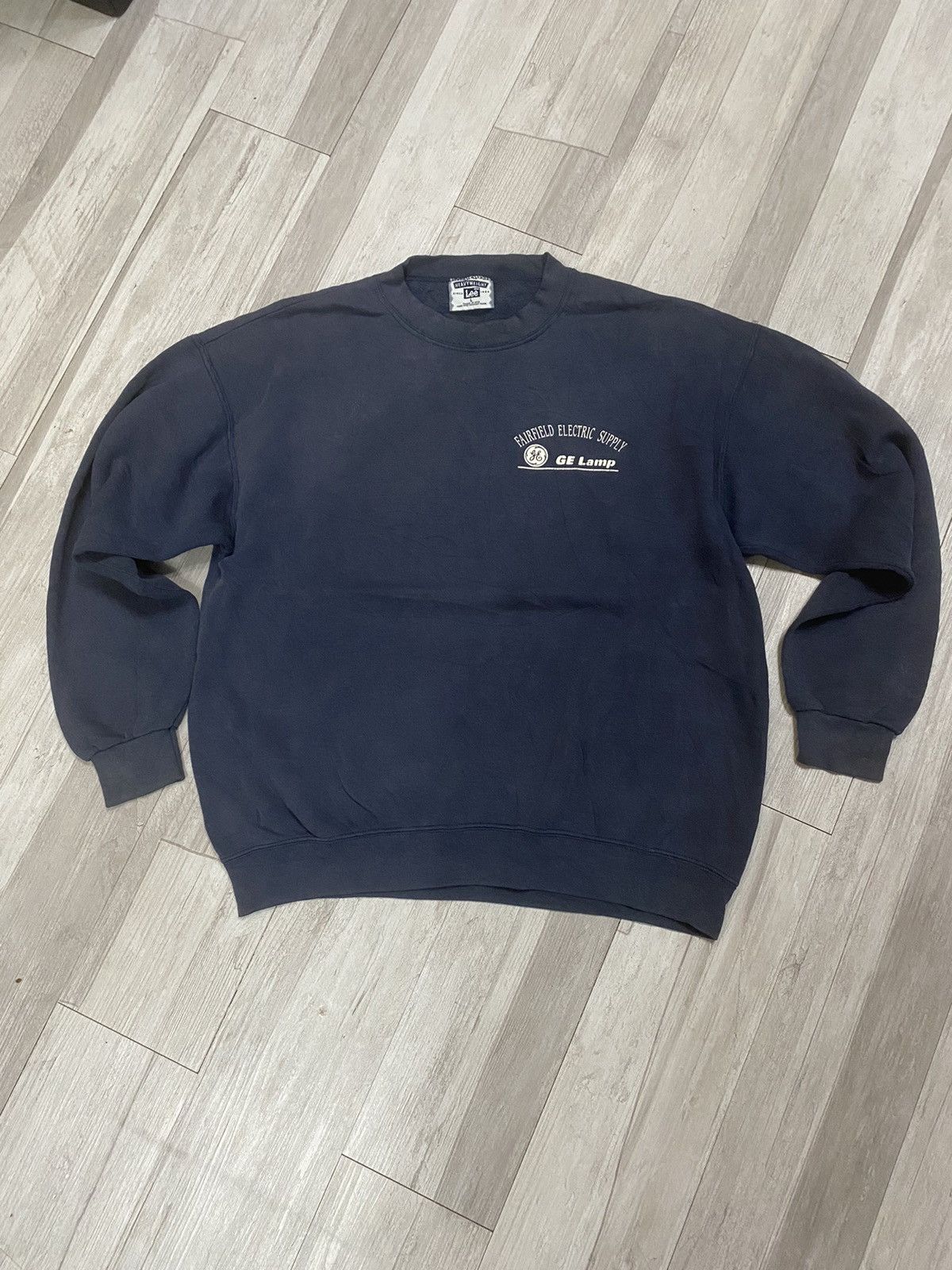Lee × Vintage Vintage 80s Lee sun faded GE LAMP sweatshirt Size US L / EU 52-54 / 3 - 1 Thumbnail