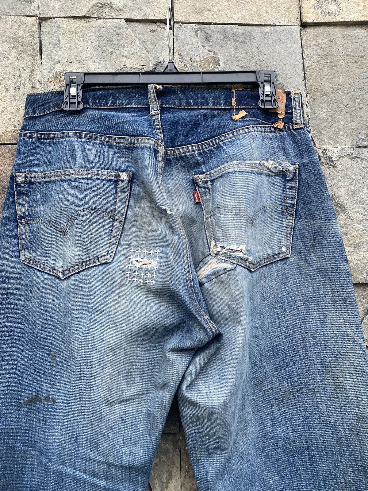 Levi's Vintage Clothing 1999 Levi’s 501 Distressed Patch Work Pants Size US 32 / EU 48 - 6 Thumbnail