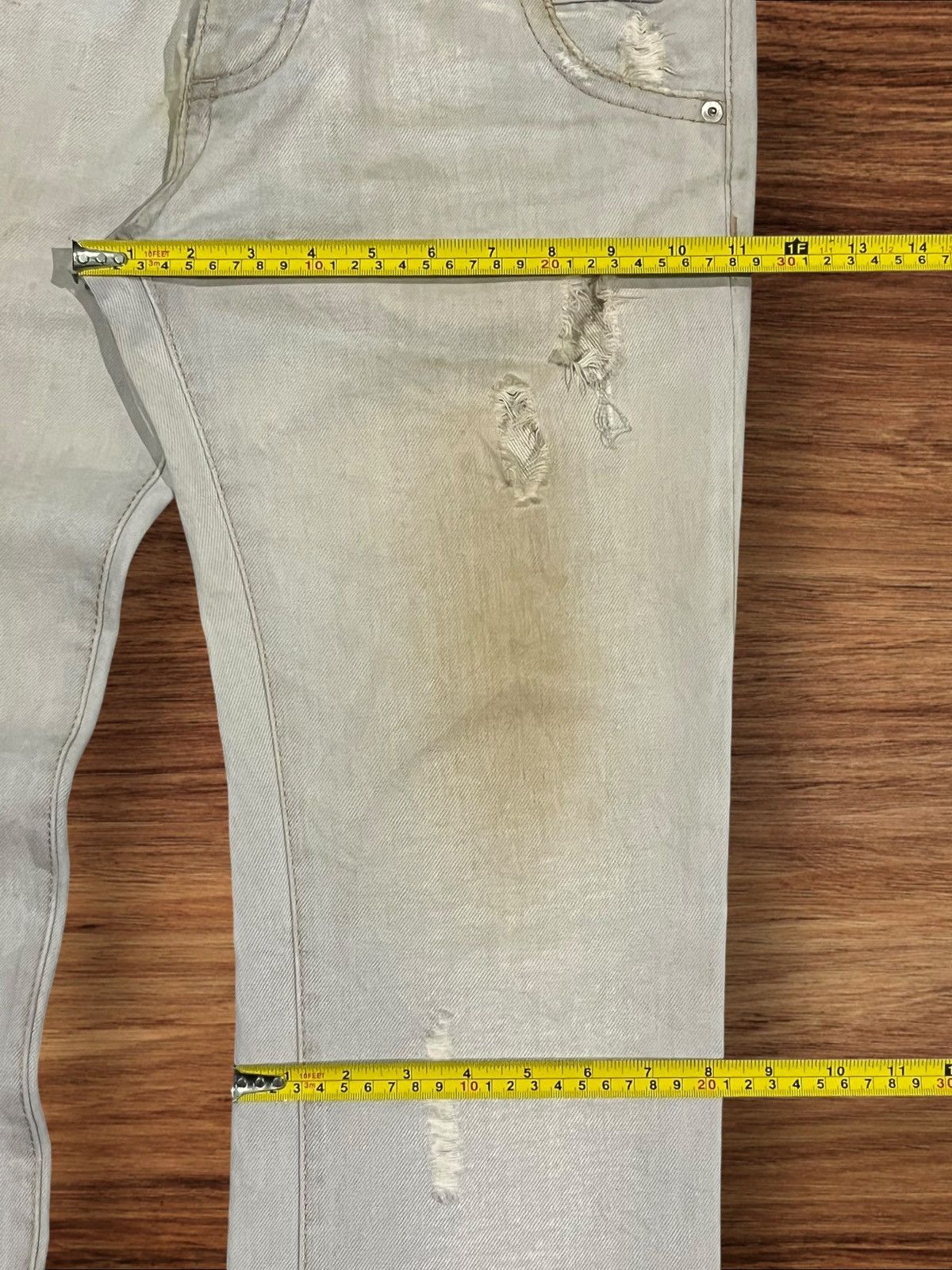 Neil Barrett Vintage Italian Neil Barrett Distressed Button Fly Mud Jeans Size US 33 - 21 Thumbnail